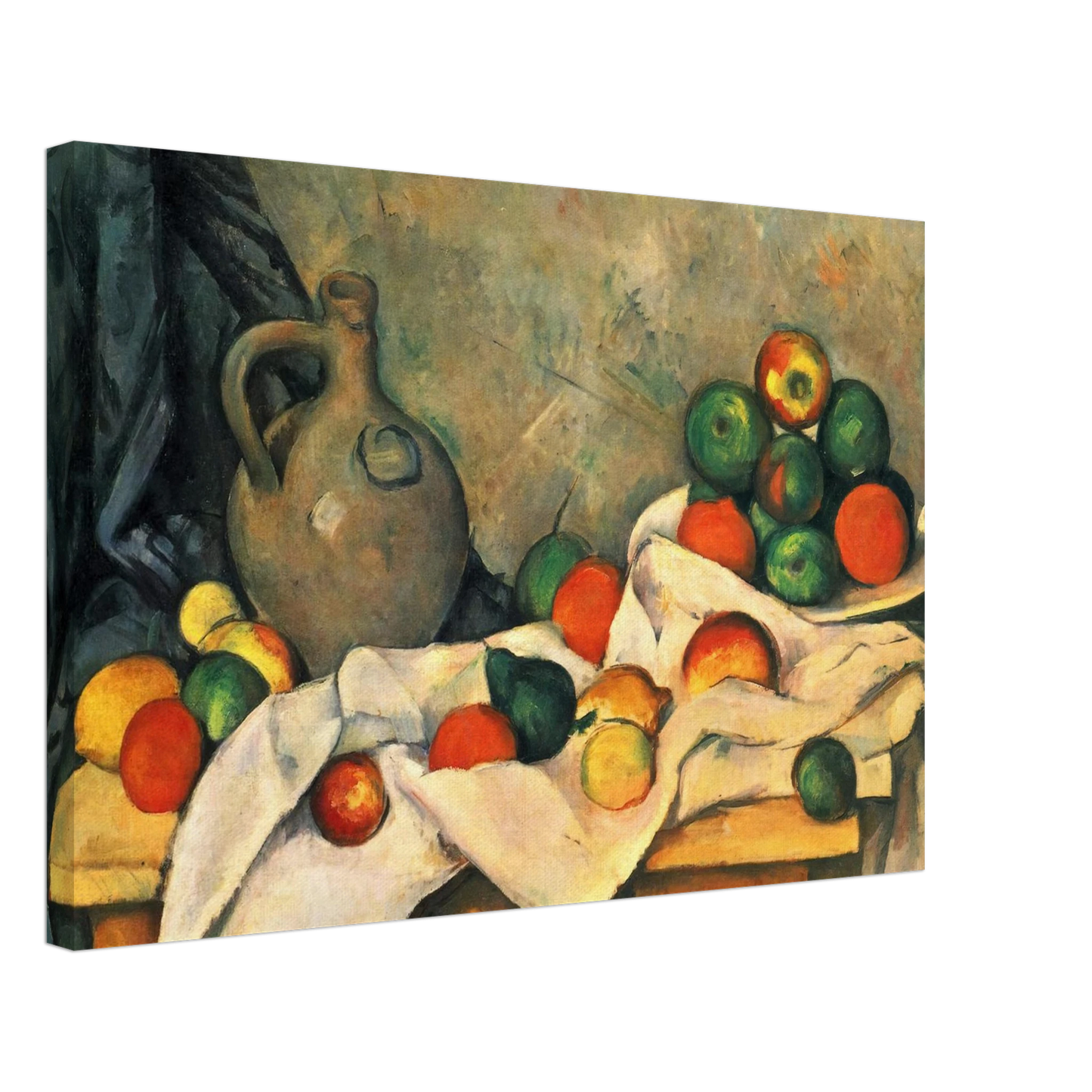 Paul Cezanne - Curtain, Jug and Fruit Canvas - 70x100 cm / 28x40 inches-canvas