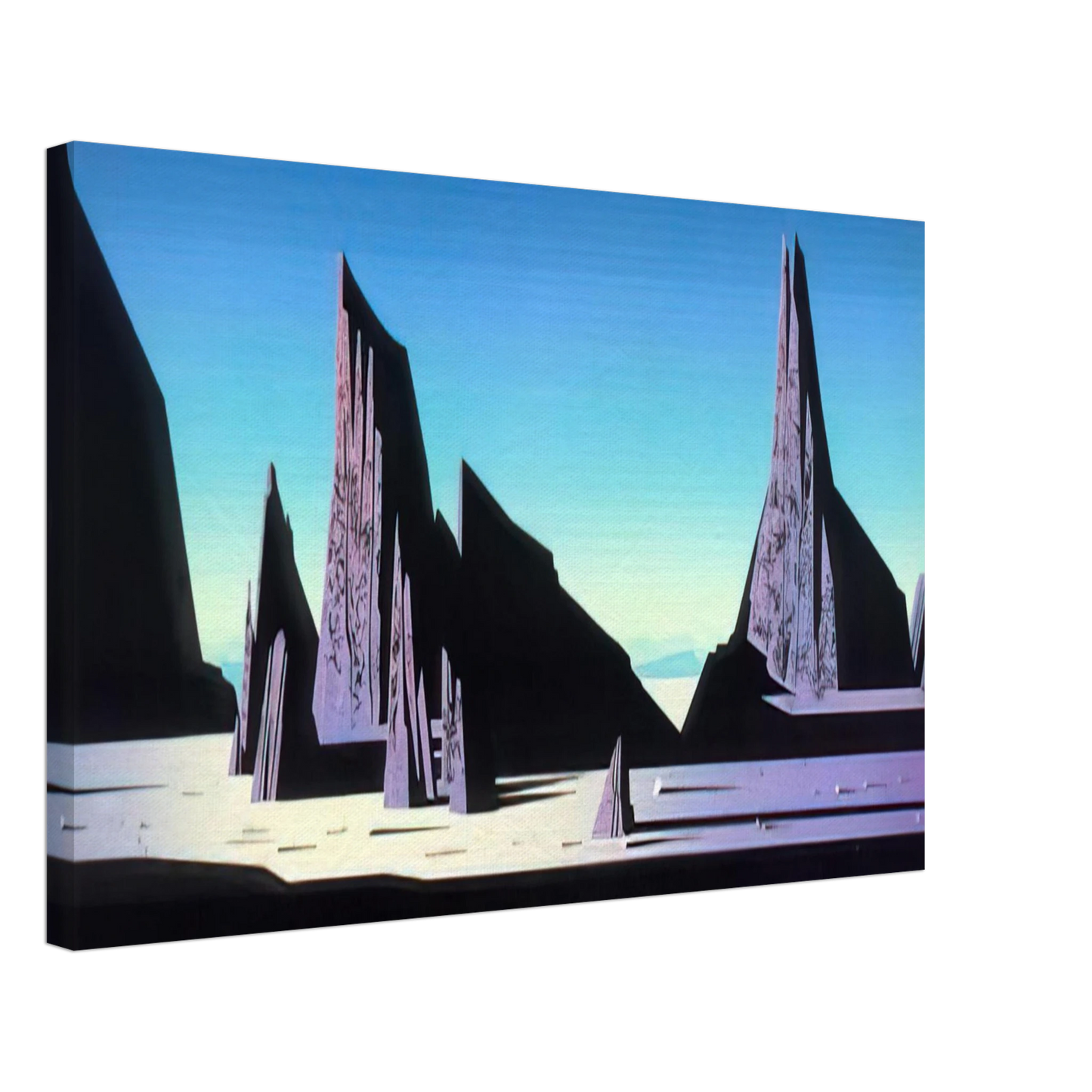 Eyvind Earle - Desert Rocks Canvas - 40x60 cm / 16x24 inches-canvas