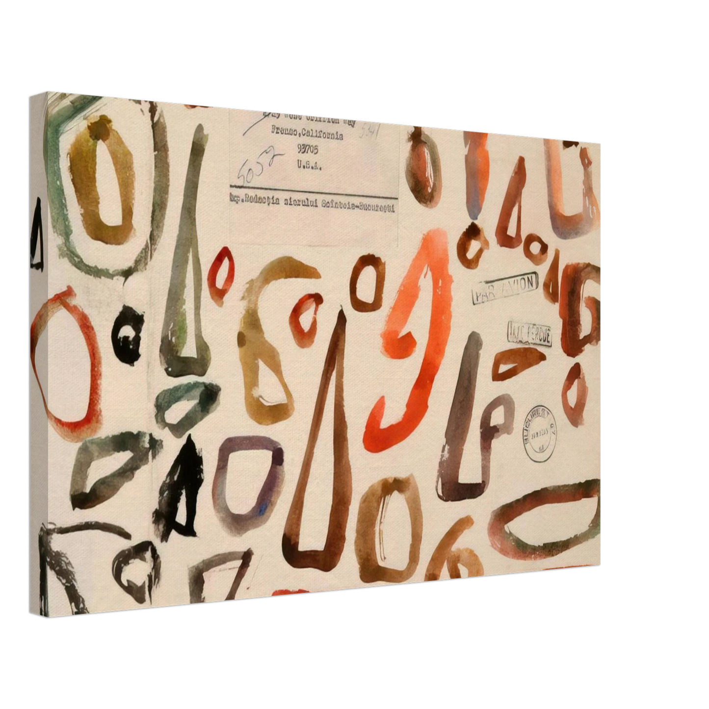 William Saroyan - # 1 October 3 1972 - 1972 Canvas - 40x60 cm / 16x24 inches-canvas