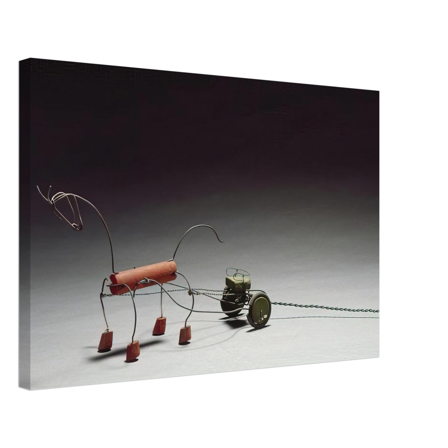 Alexander Calder - RED HORSE AND GREEN SULKY 1926 Canvas - 40x60 cm / 16x24 inches-canvas