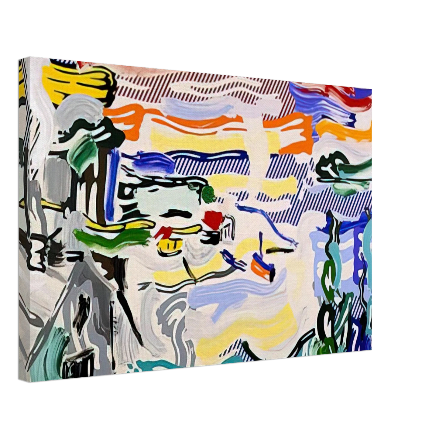 Roy Lichtenstein - COAST VILLAGE 1987 Canvas - 70x100 cm / 28x40 inches-canvas