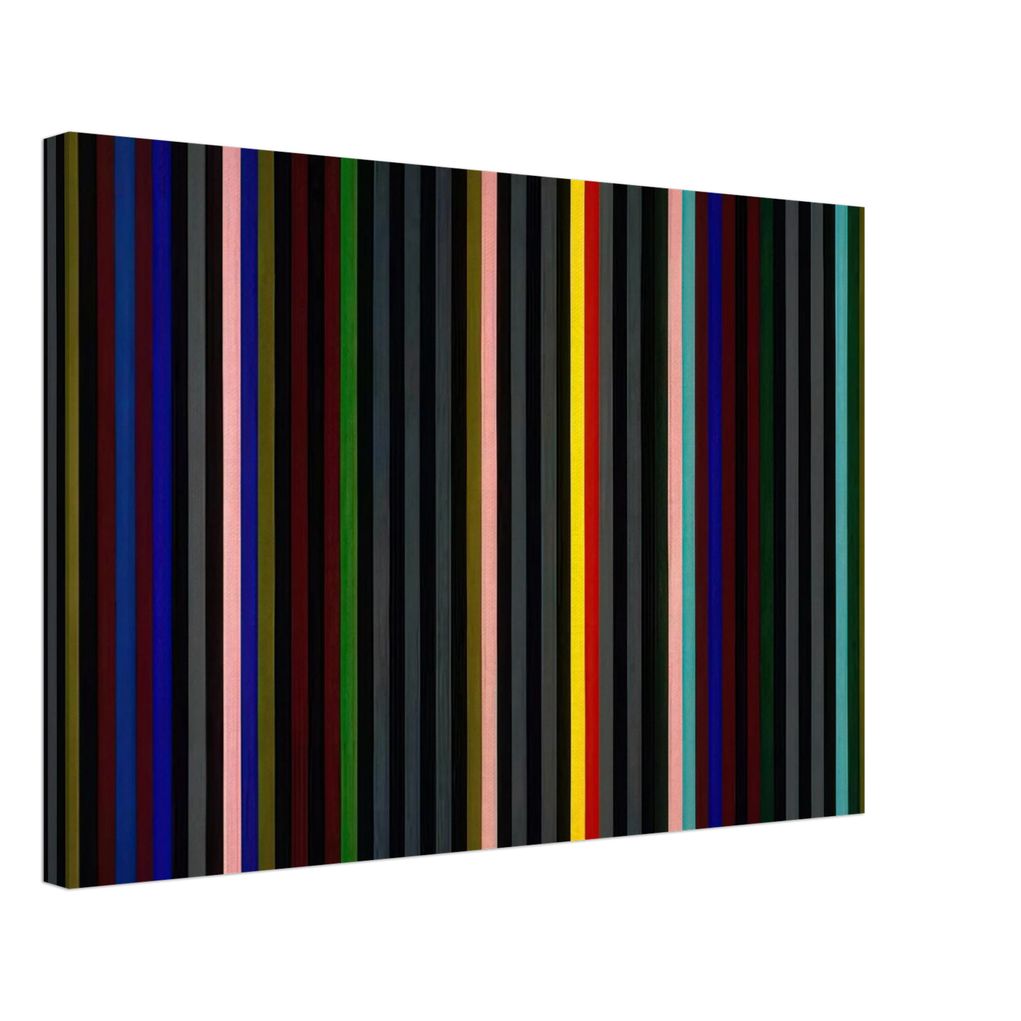 Gene Davis - Black Grey Beat - 1964 Canvas - 40x60 cm / 16x24 inches-canvas