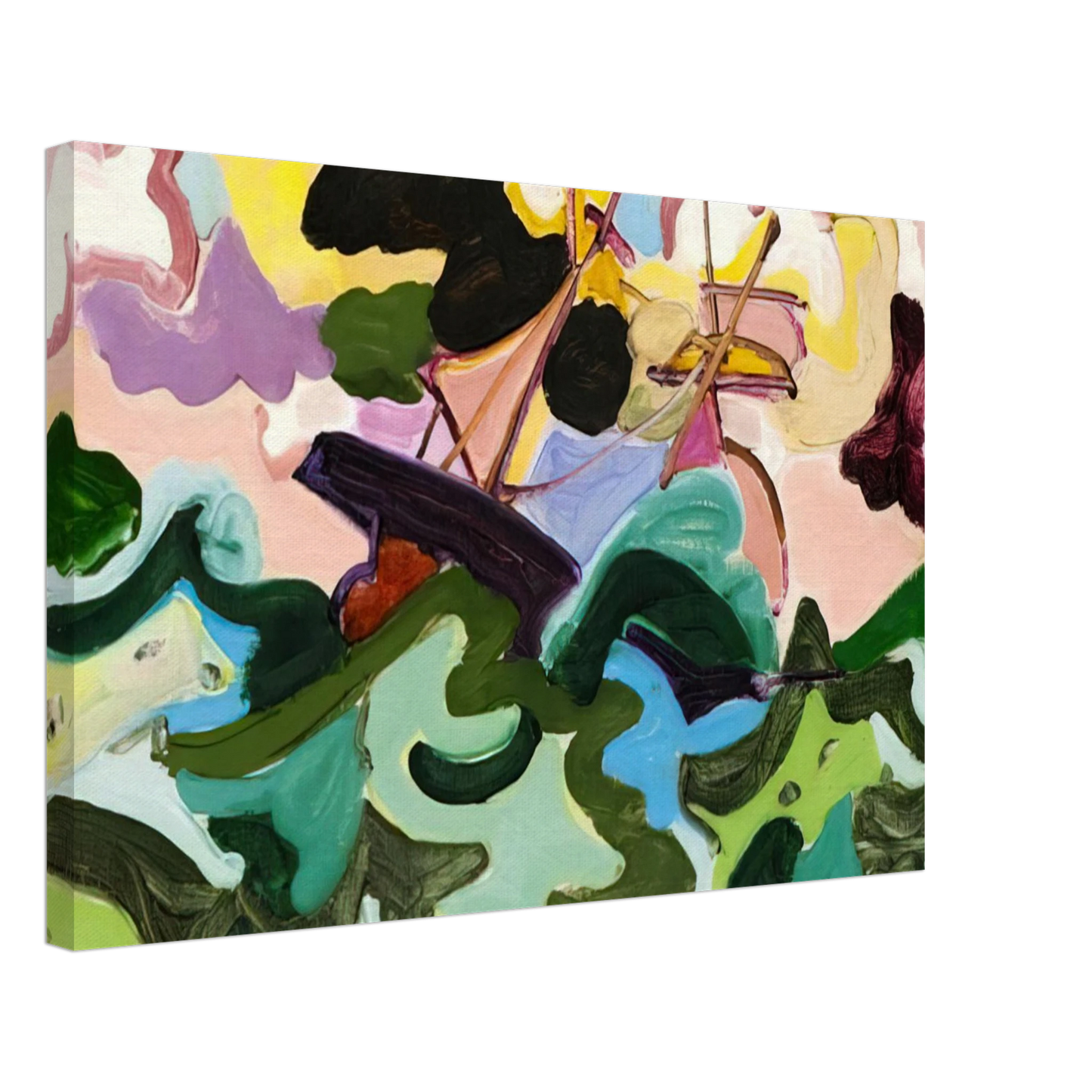 Charles Lapicque - En fuite - Fauvism, Tachisme Canvas - 70x100 cm / 28x40 inches-canvas