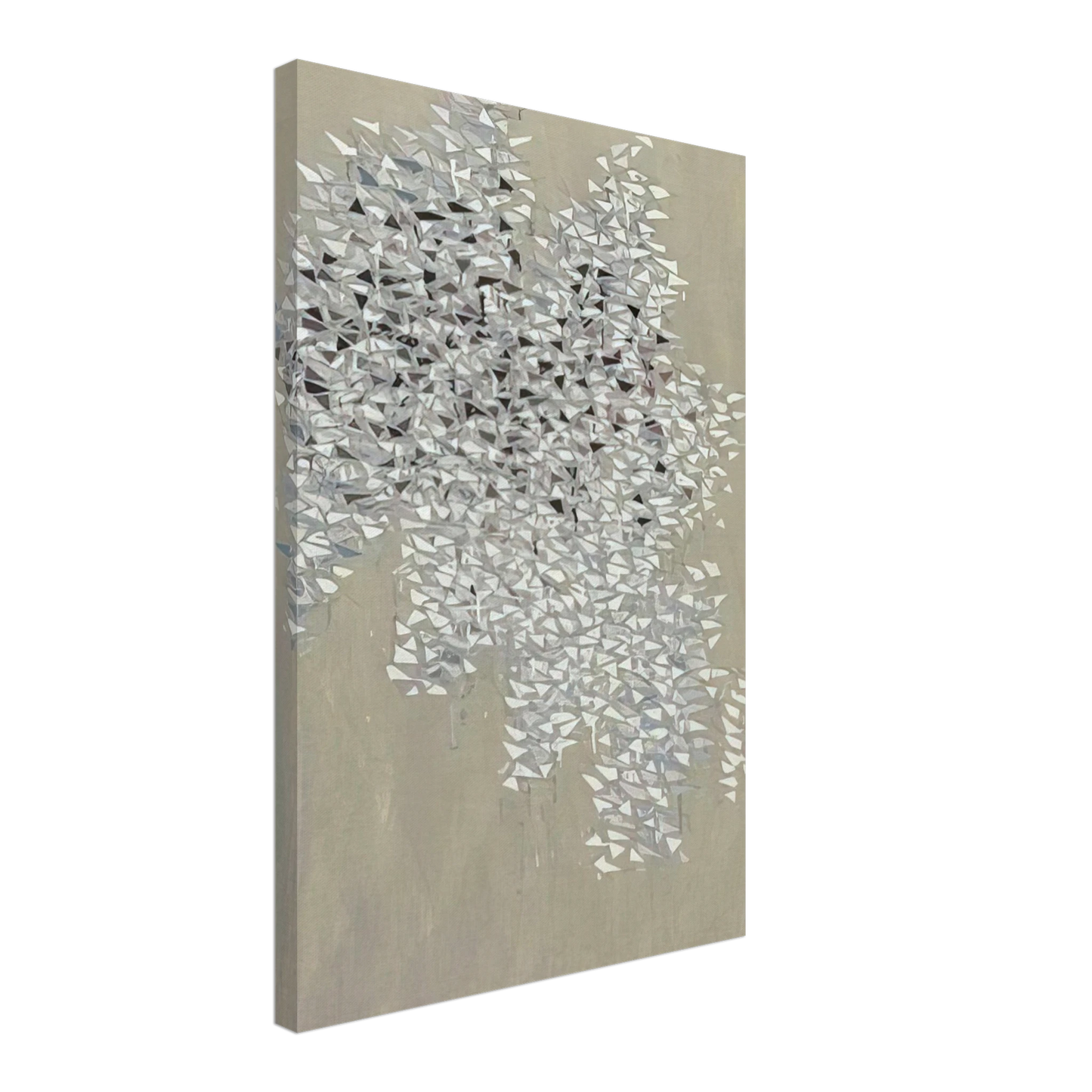 Robert Goodnough - Vertical-Blue-Brown-White - 1984 Canvas - 40x60 cm / 16x24 inches-canvas