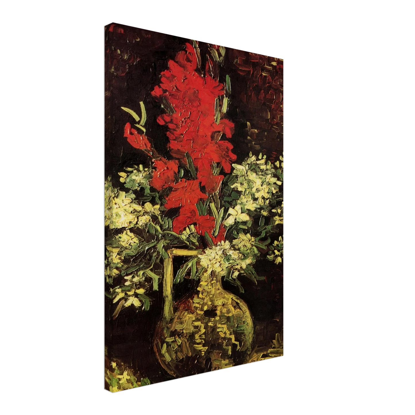 Vincent van Gogh - Vase with Gladioli and Carnations Canvas - 40x60 cm / 16x24 inches-canvas