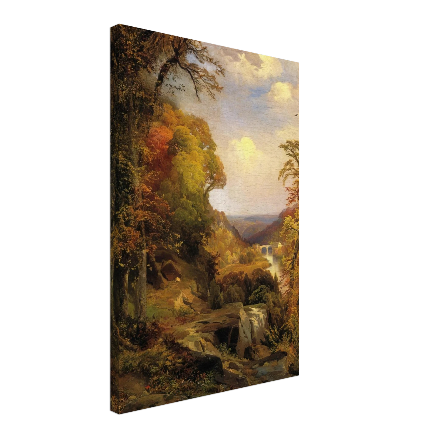 Thomas Moran - On the Wissahickon near Chestnut Hill Canvas - 40x60 cm / 16x24 inches-canvas
