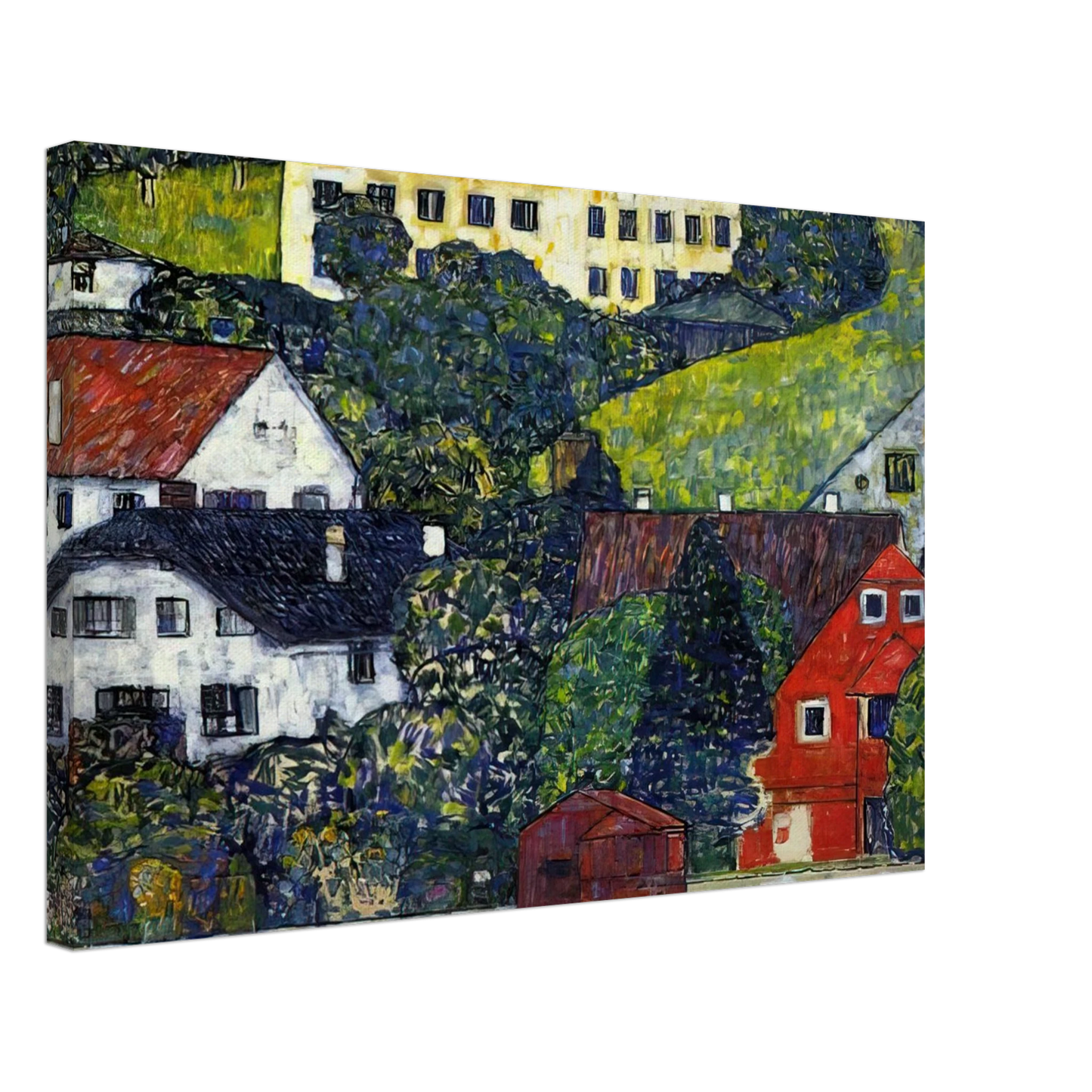 Gustav Klimt - HOUSES AT UNTERACH ON THE ATTERSEE Canvas - 70x100 cm / 28x40 inches-canvas