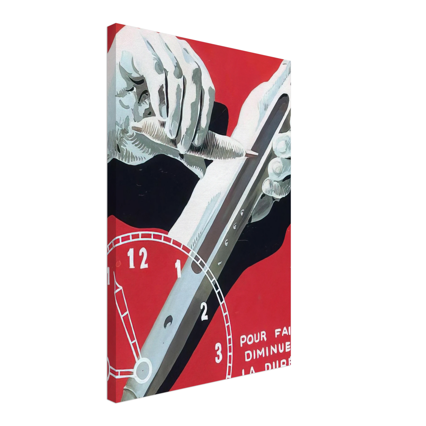 Rene Magritte - PROJECT OF POSTER THE CENTER OF TEXTILE WORKERS IN BELGIUM TO REDUCE WORKING HOURS 1938 Canvas - 40x60 cm / 16x24 inches-canvas