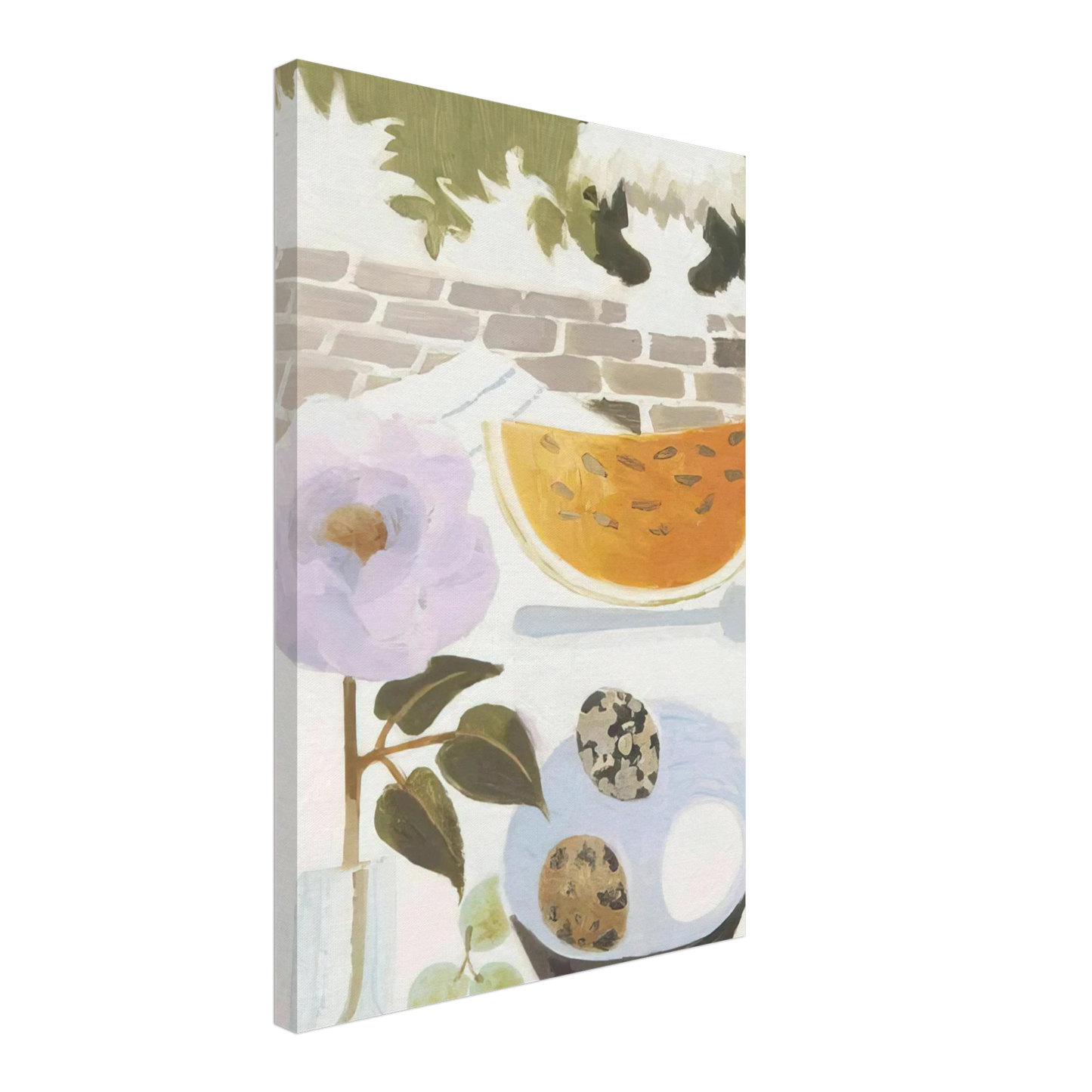 Mary Fedden - A Slice of Melon - 1990 Canvas - 40x60 cm / 16x24 inches-canvas
