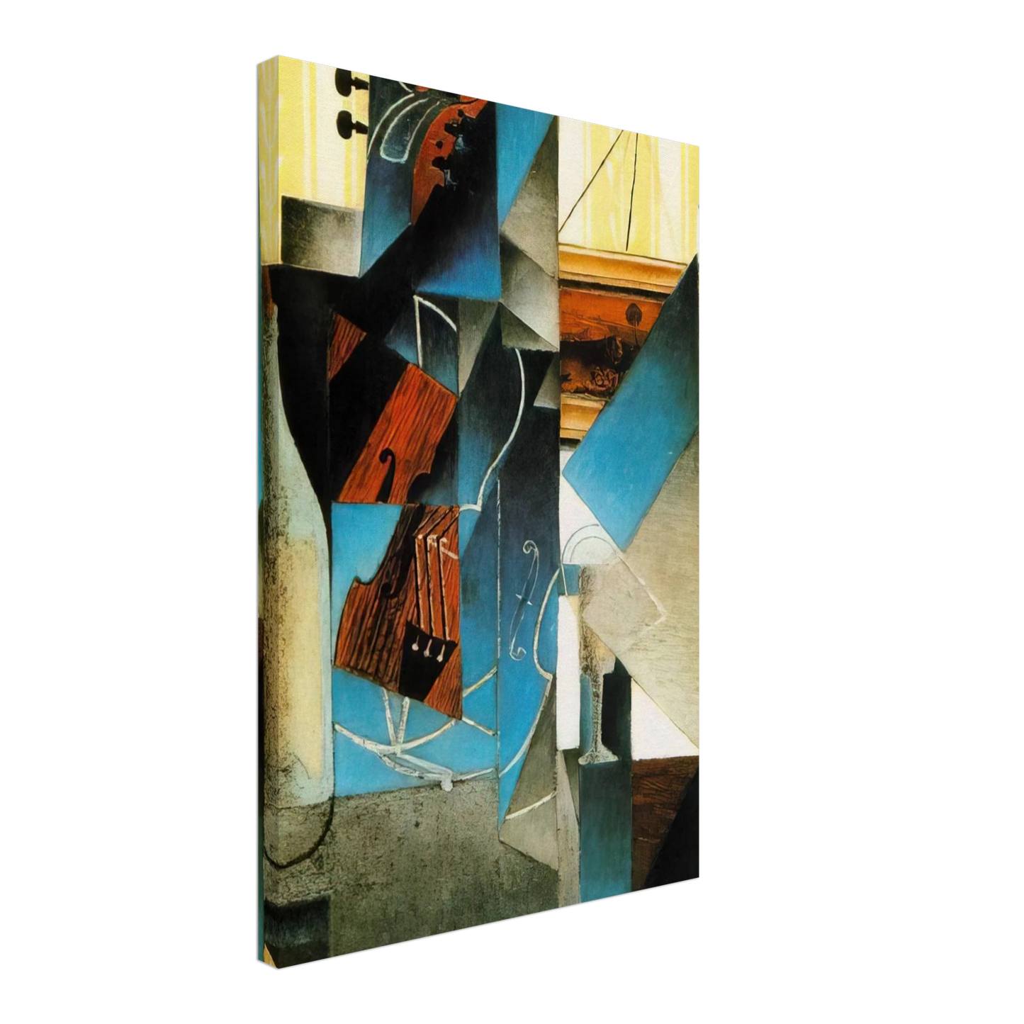Juan Gris - VIOLIN AND PRINT 1913 Canvas - 40x60 cm / 16x24 inches-canvas