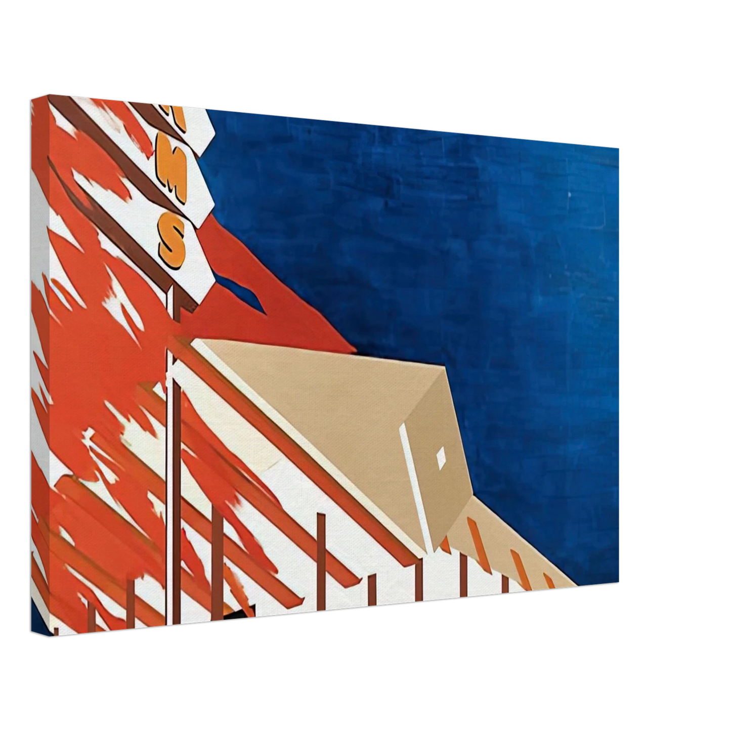 Edward Ruscha - NORMS LA CIENAGA ON FIRE 1964 Canvas - 40x60 cm / 16x24 inches-canvas