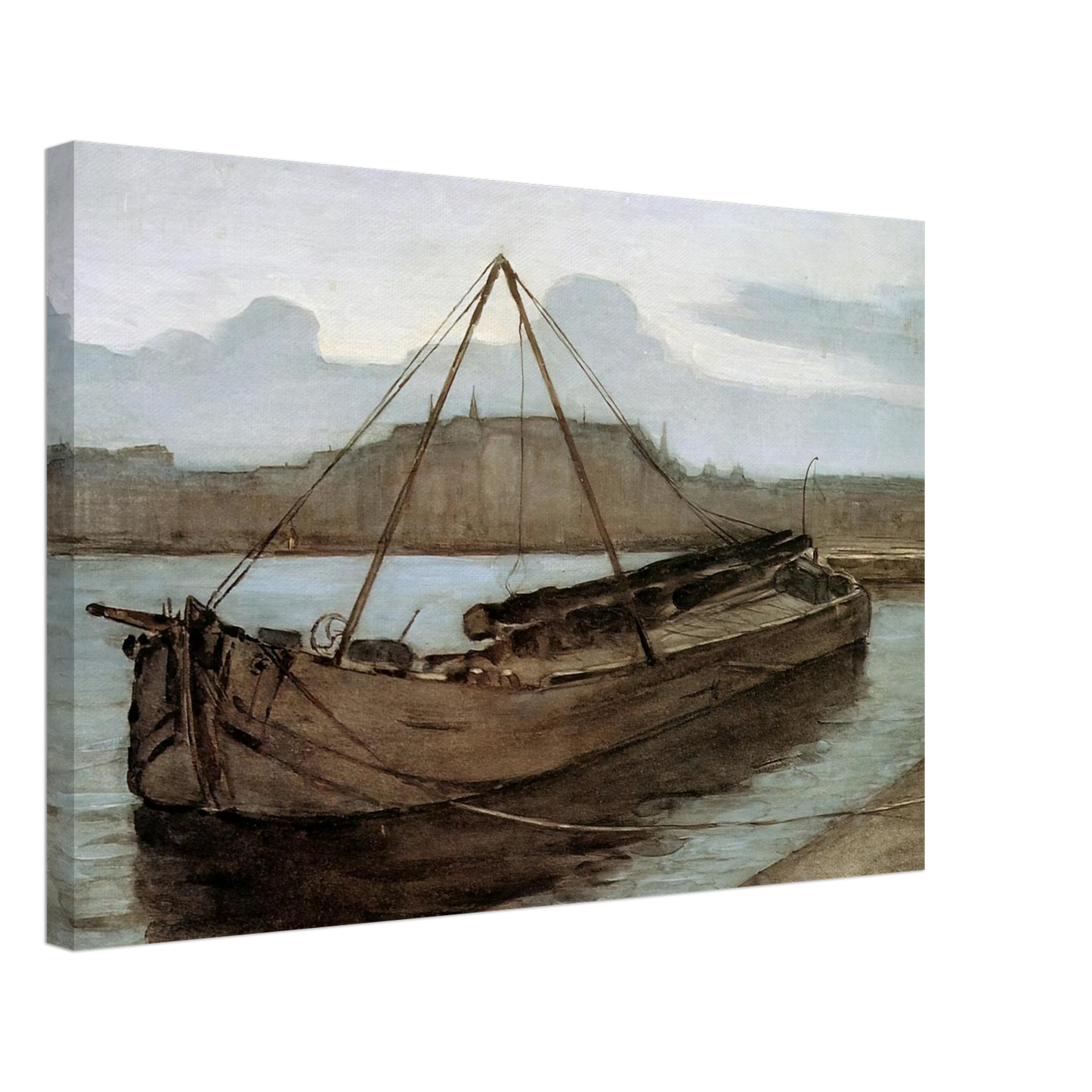 Piet Mondrian - Evening at Weesperzijde Sun Canvas - 40x60 cm / 16x24 inches-canvas