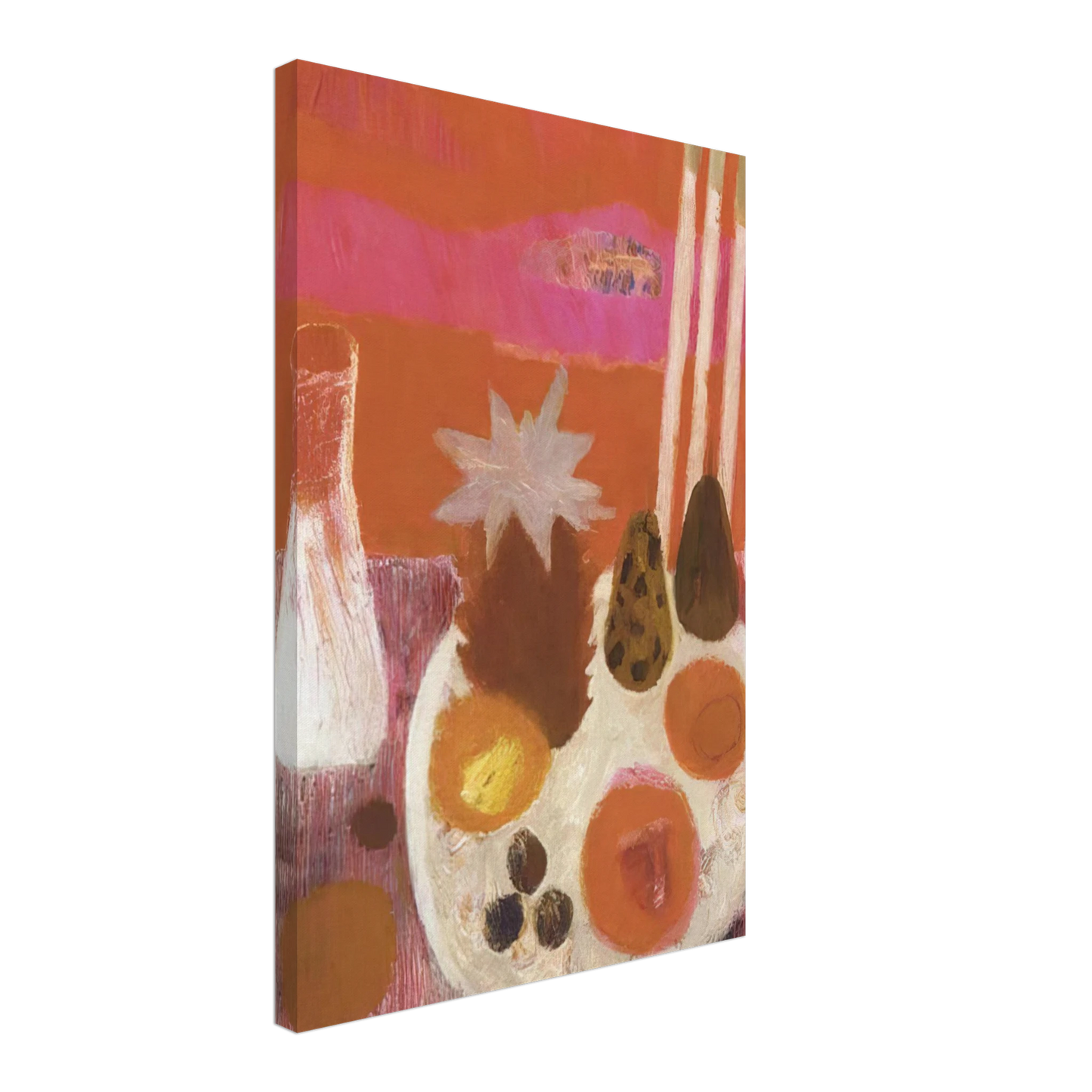 Mary Fedden - Still life, Merindol - Naive Art Primitivism Canvas - 40x60 cm / 16x24 inches-canvas