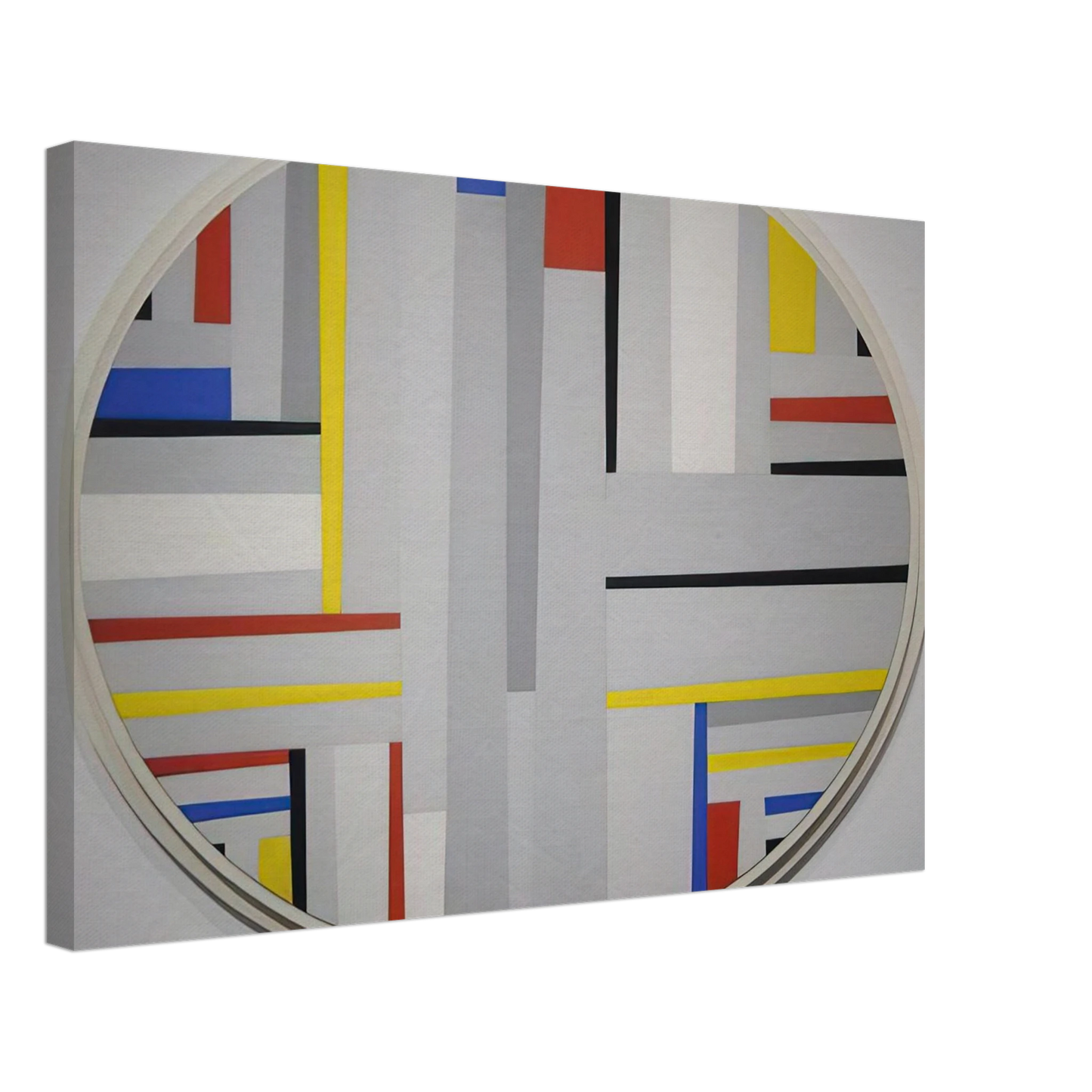 Fritz Glarner - Relational Painting, Tondo - Neoplasticism Canvas - 70x100 cm / 28x40 inches-canvas