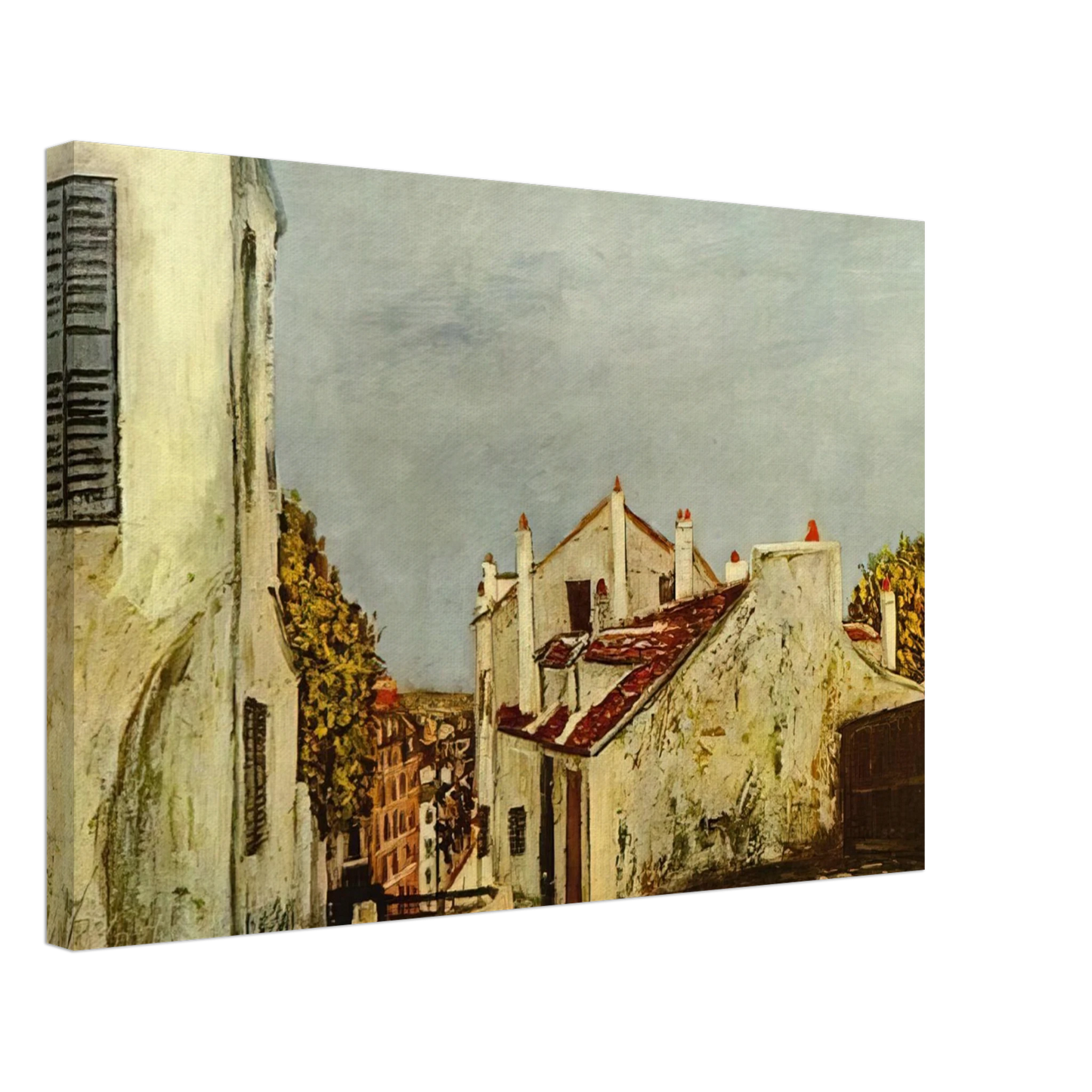 Maurice Utrillo - HOUSES IN MONTMARTRE Canvas - 70x100 cm / 28x40 inches-canvas
