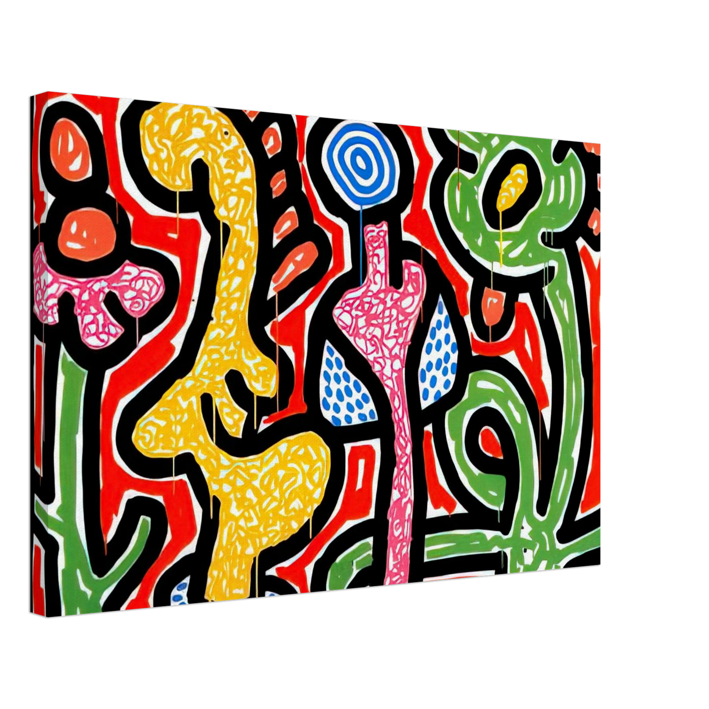 Keith Haring - FLOWERS IV 1990 Canvas - 40x60 cm / 16x24 inches-canvas