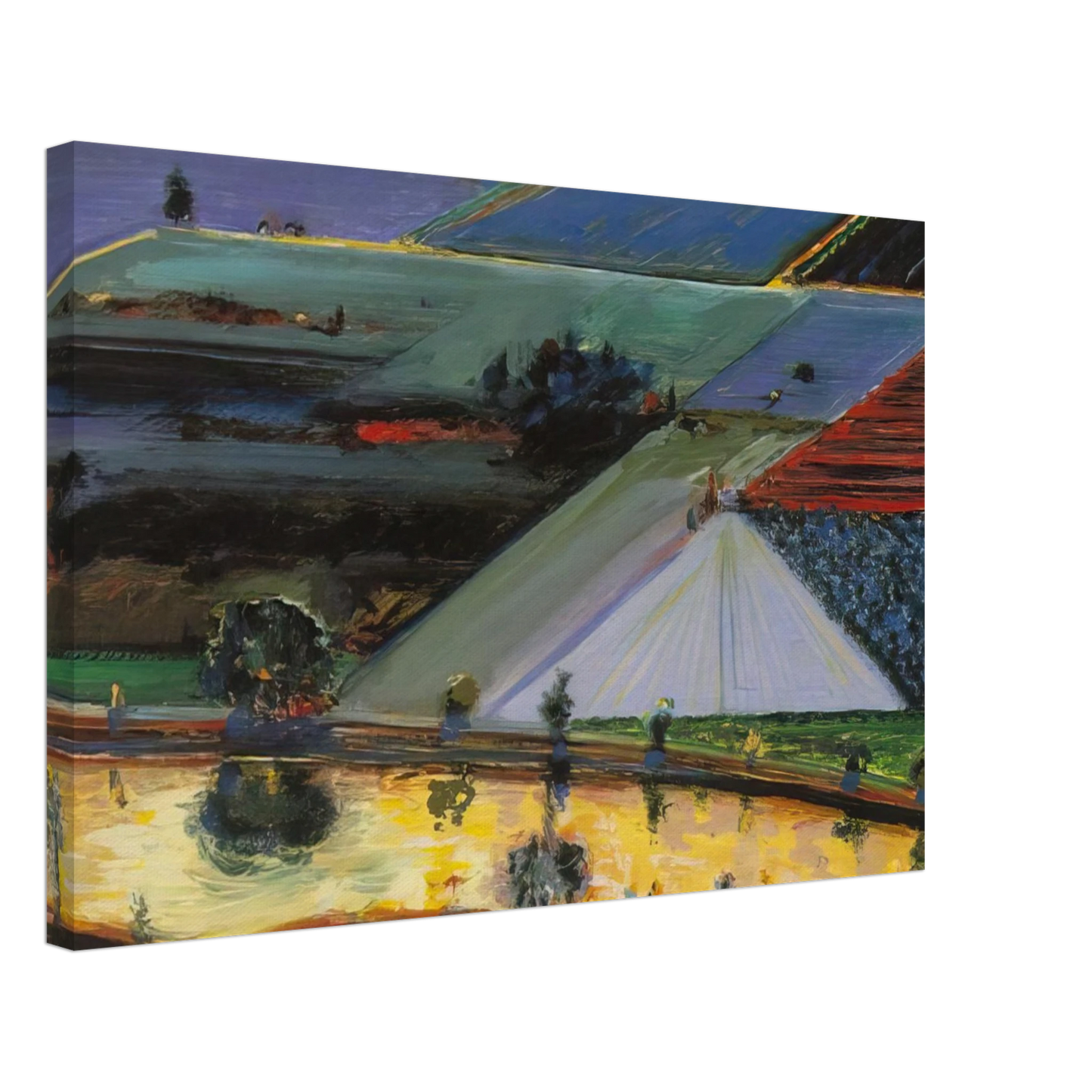 Wayne Thiebaud - Farm Channel - 1996 Canvas - 70x100 cm / 28x40 inches-canvas