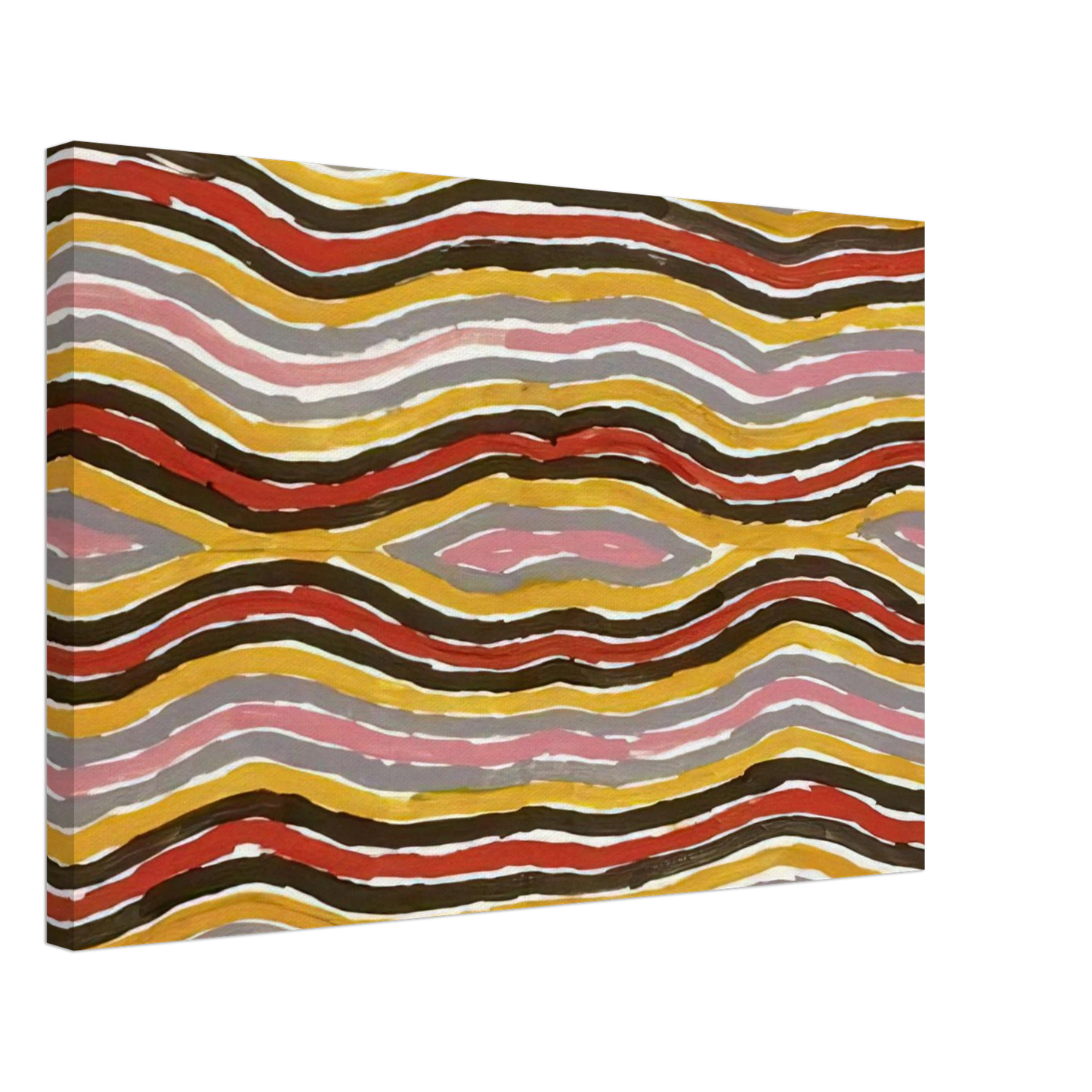 Clifford Possum Tjapaltjarri - Floor Paint Lake Napperby - 2001 Canvas - 70x100 cm / 28x40 inches-canvas