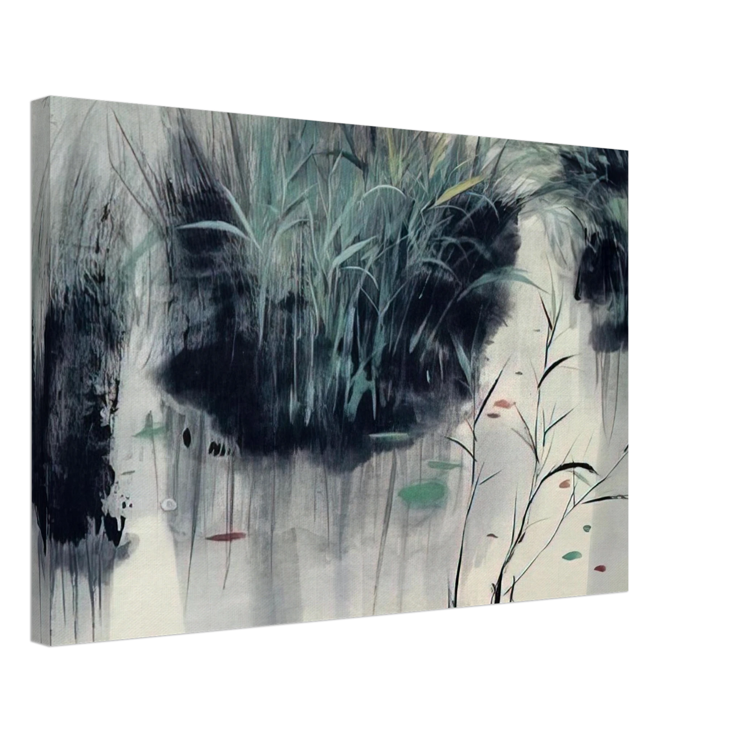 Wu Guanzhong - Untitled - Impressionism, Ink and wash painting Canvas - 40x60 cm / 16x24 inches-canvas