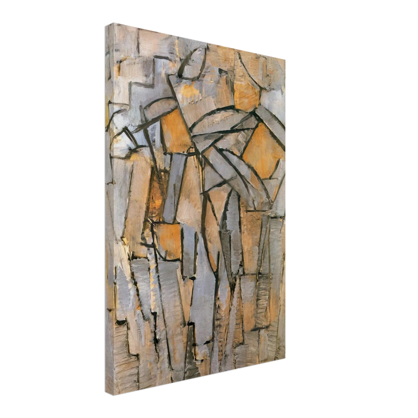 Piet Mondrian - Composicion en Gris – Azul Canvas - 40x60 cm / 16x24 inches-canvas