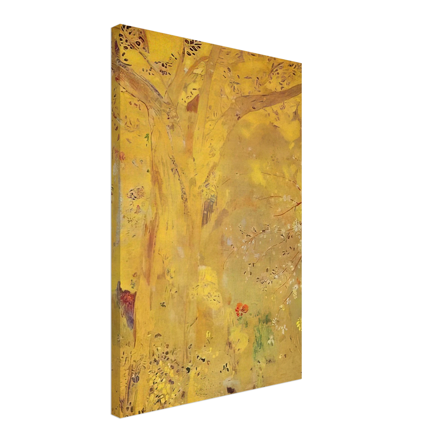 Odilon Redon - TREE AGAINST A YELLOW BACKGROUND 1901 Canvas - 40x60 cm / 16x24 inches-canvas