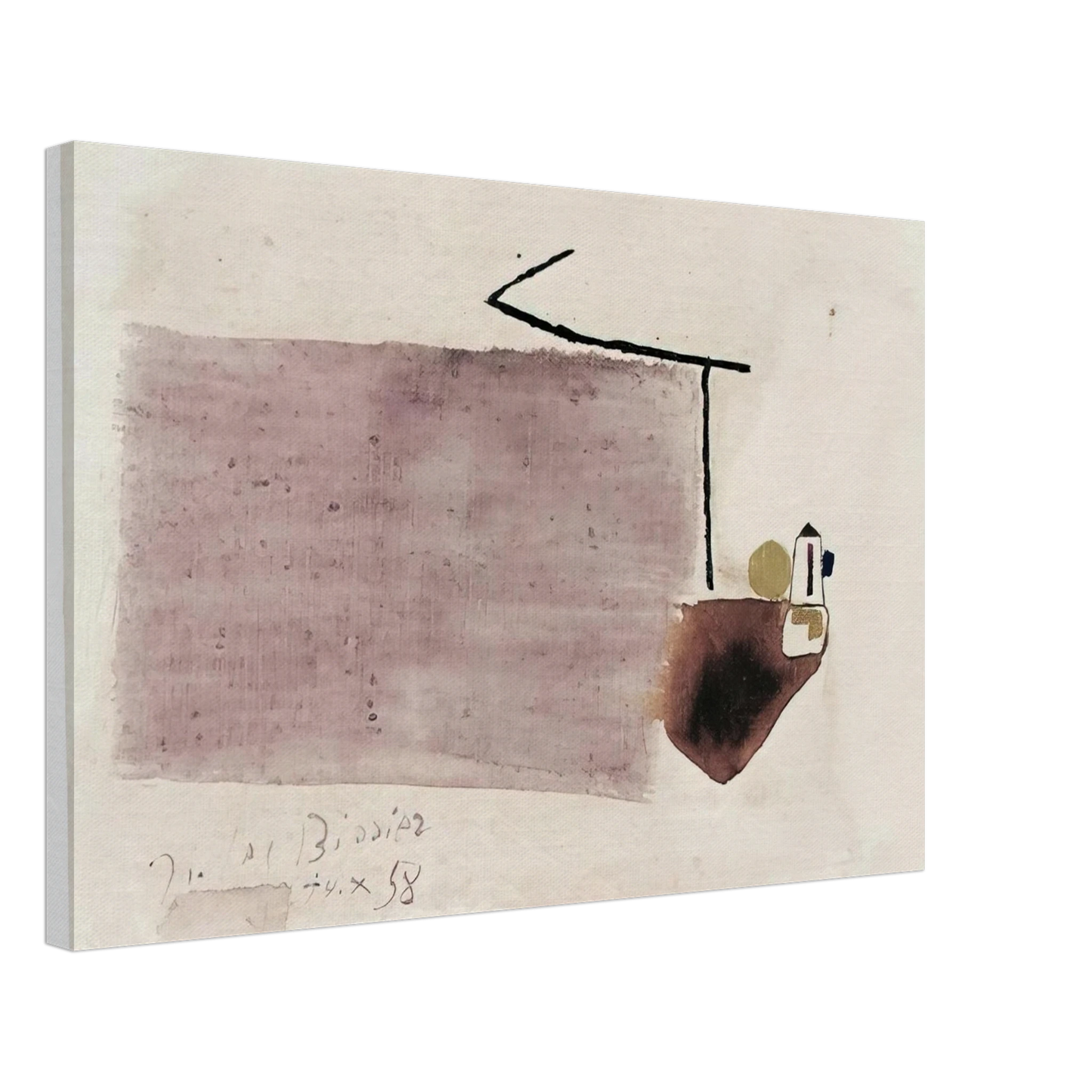 Julius Bissier - 14.X.58 - 1958 Canvas - 40x60 cm / 16x24 inches-canvas