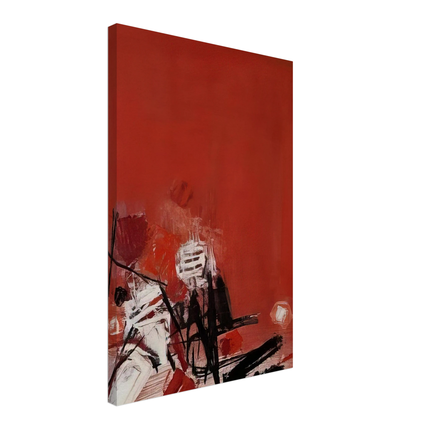 Chu teh Chun - COMPOSITION ROUGE Canvas - 40x60 cm / 16x24 inches-canvas