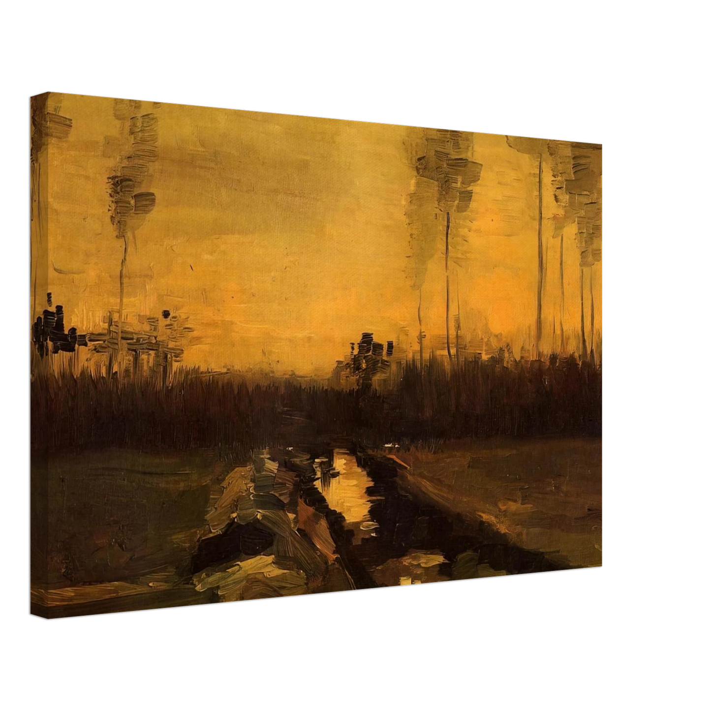 Vincent van Gogh - Landscape at Dusk Canvas - 40x60 cm / 16x24 inches-canvas