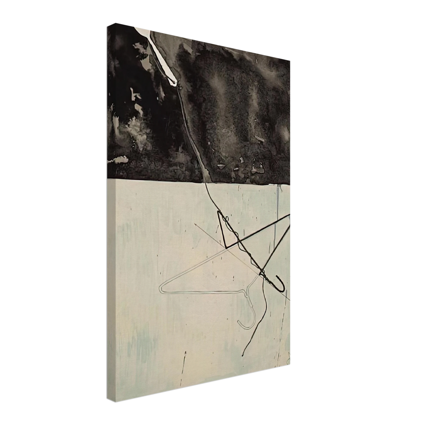 Jasper Johns - COAT HANGER AND SPOON FROM FRAGMENT ACCORDING TO WHAT 1971 Canvas - 40x60 cm / 16x24 inches-canvas