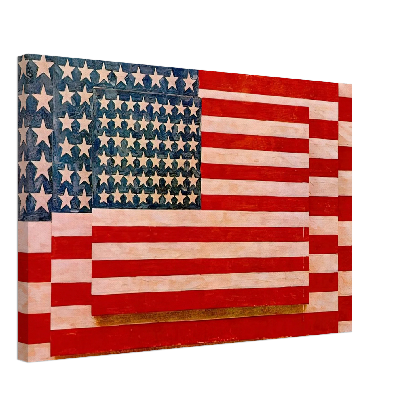Jasper Johns - THREE FLAGS 1958 Canvas - 70x100 cm / 28x40 inches-canvas