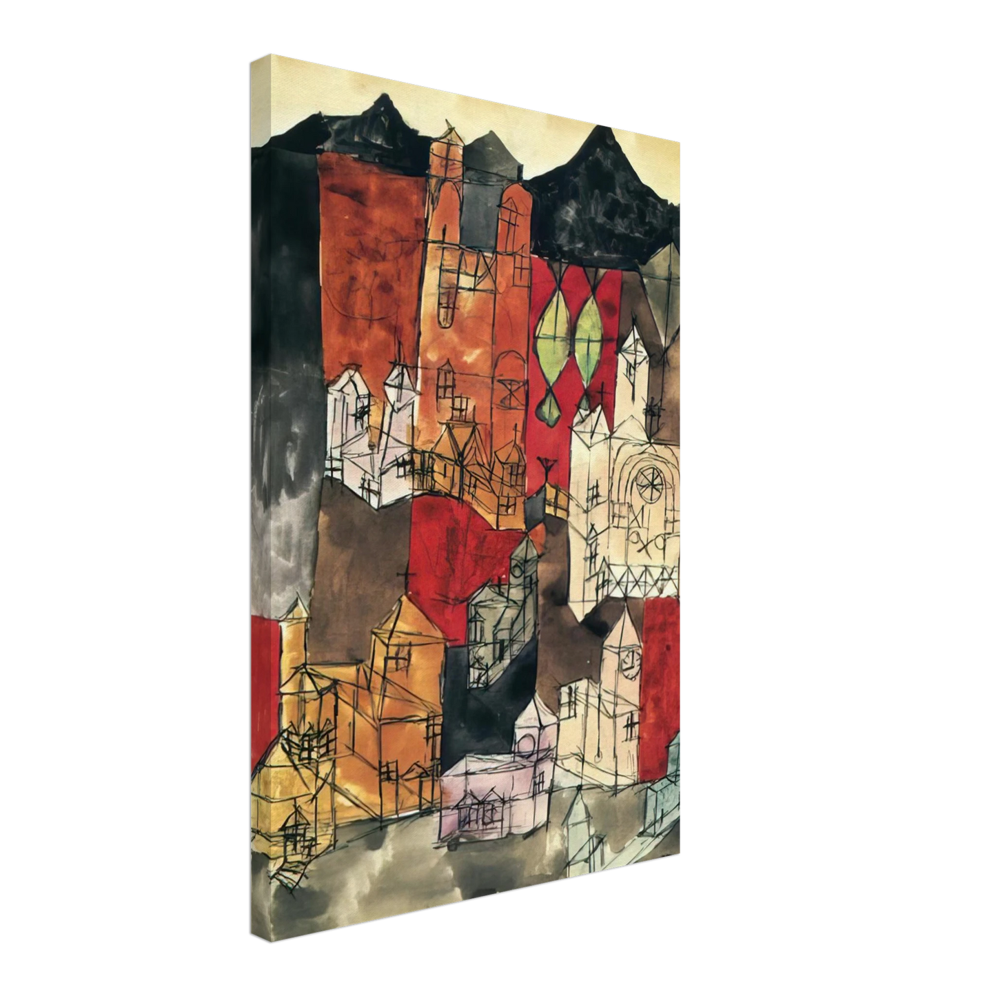 Paul Klee - CITY OF CHURCHES 1918 Canvas - 70x100 cm / 28x40 inches-canvas