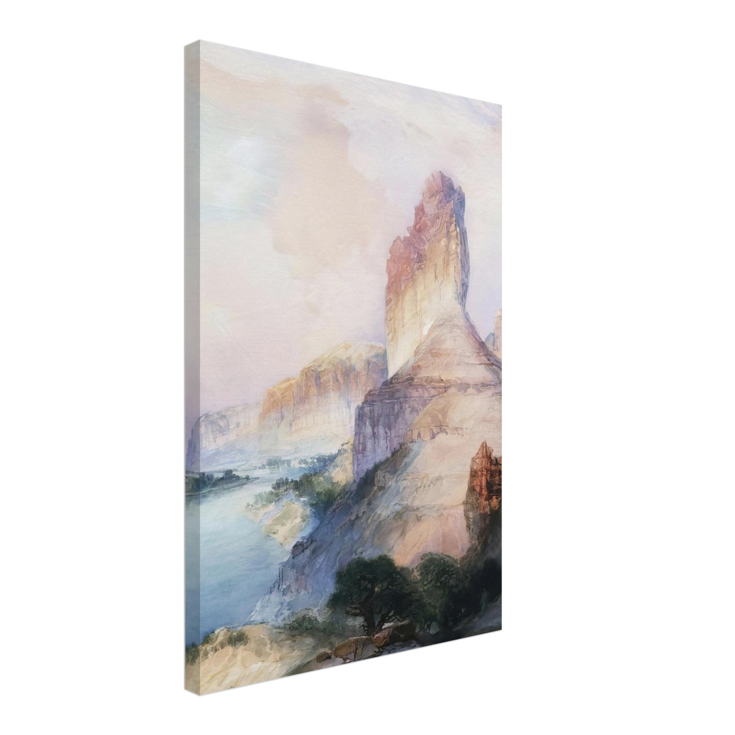 Thomas Moran - Butte Green River Wyoming Canvas - 40x60 cm / 16x24 inches-canvas