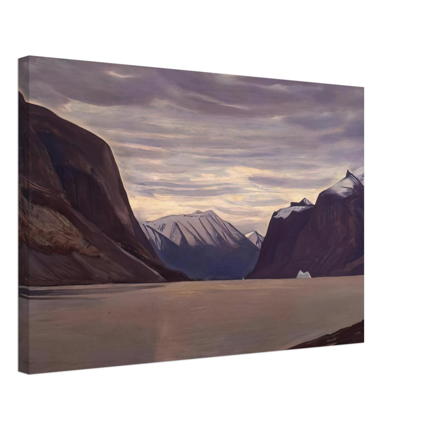 Rockwell Kent - North Greenland Fiord, Gray Day Canvas - 40x60 cm / 16x24 inches-canvas