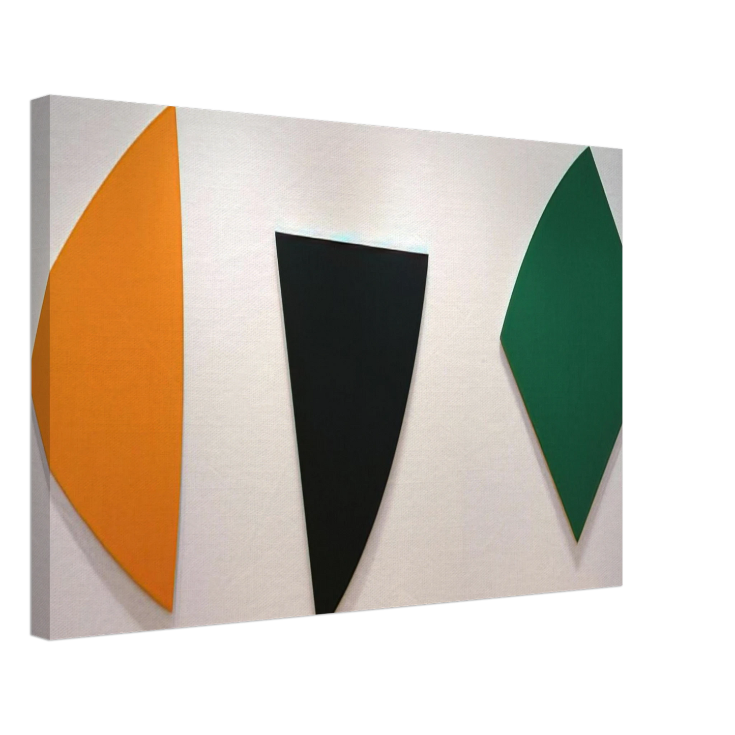 Ellsworth Kelly - Three Panels. Orange, Dark Gray, Green Canvas - 70x100 cm / 28x40 inches-canvas
