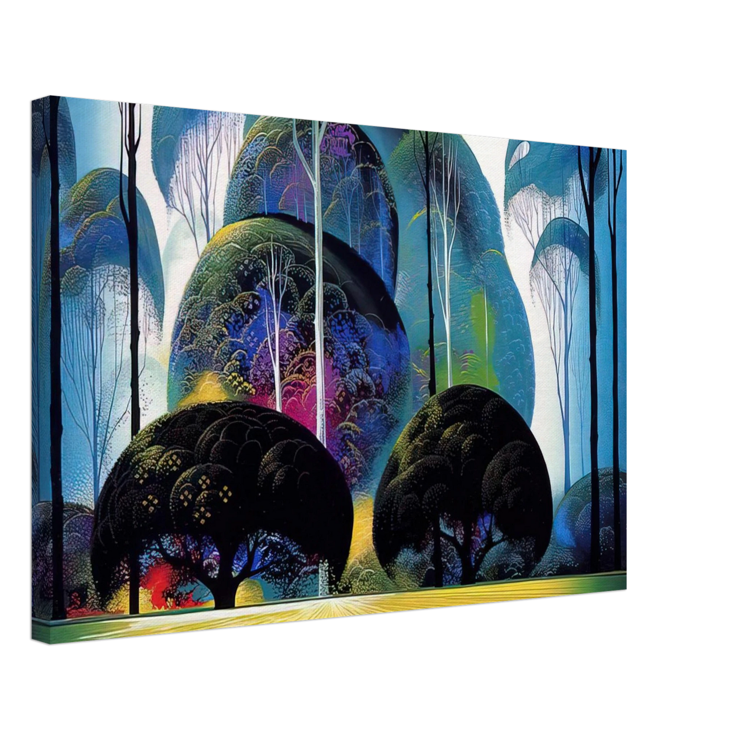 Eyvind Earle - Green Forest Canvas - 40x60 cm / 16x24 inches-canvas