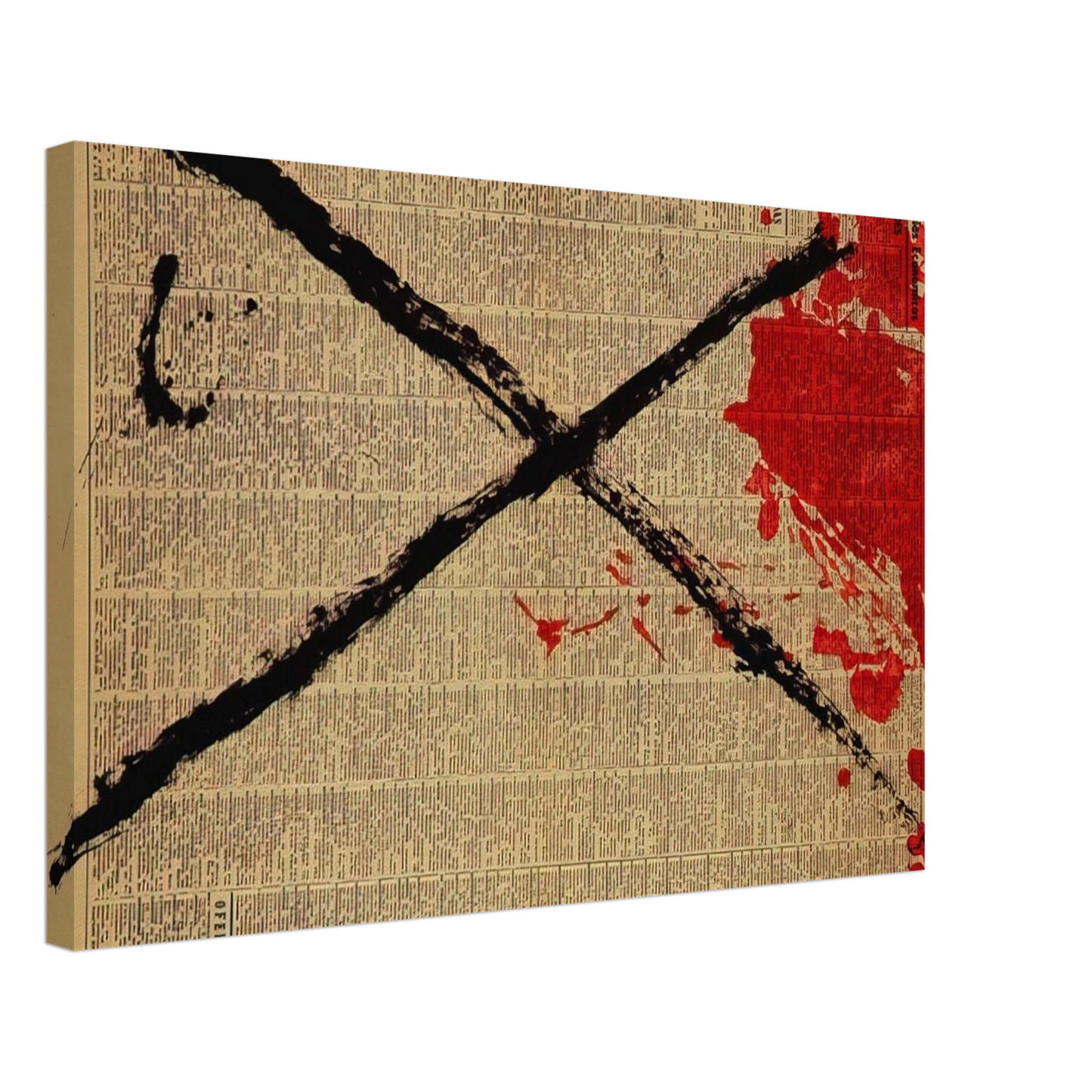 Antoni Tapies - JOURNAL 1968 Canvas - 40x60 cm / 16x24 inches-canvas