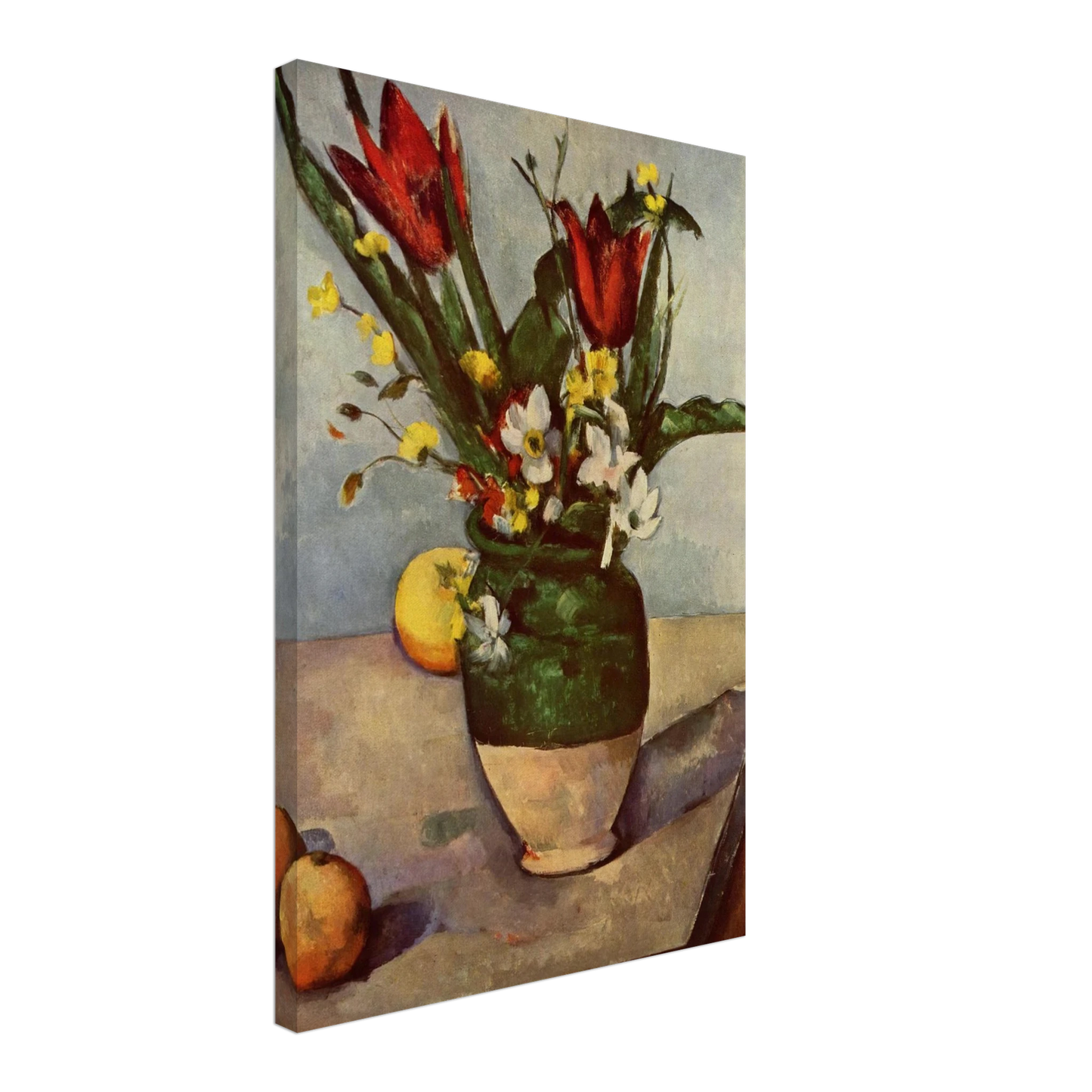 Paul Cezanne - Still Life, Tulips and apples Canvas - 70x100 cm / 28x40 inches-canvas
