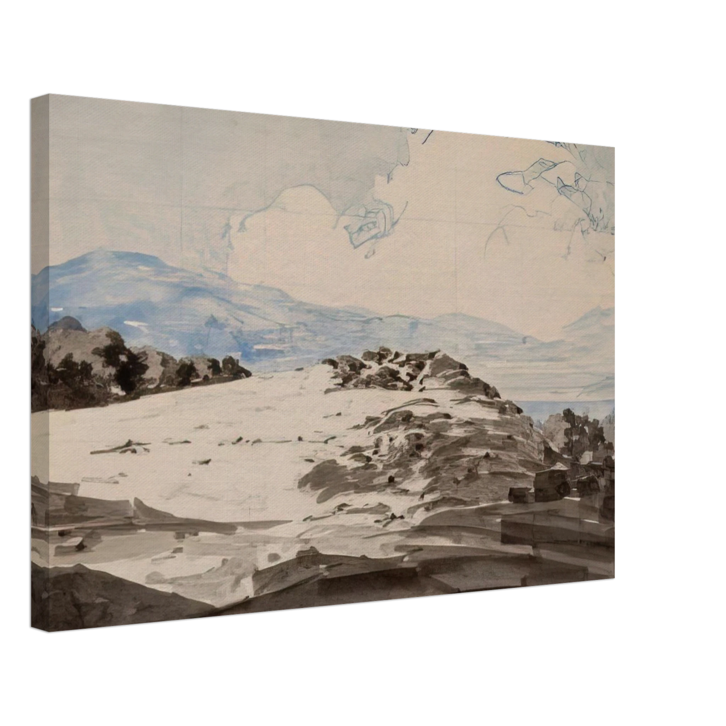 Maxfield Parrish - Sheep Pasture, Cornish, New Hampshire Canvas - 40x60 cm / 16x24 inches-canvas