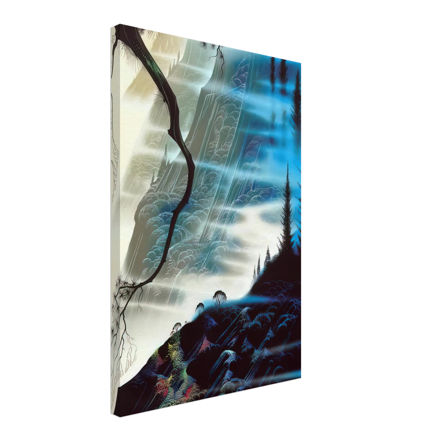 Eyvind Earle - Sea Cliffs and Redwoods Canvas - 70x100 cm / 28x40 inches-canvas