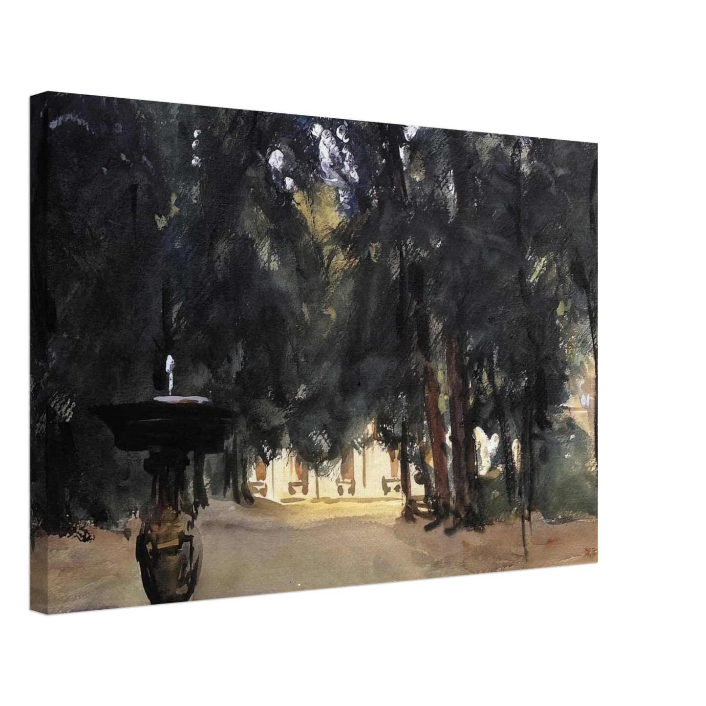 John Singer Sargent - Villa Torlonia Fountain Canvas - 70x100 cm / 28x40 inches-canvas