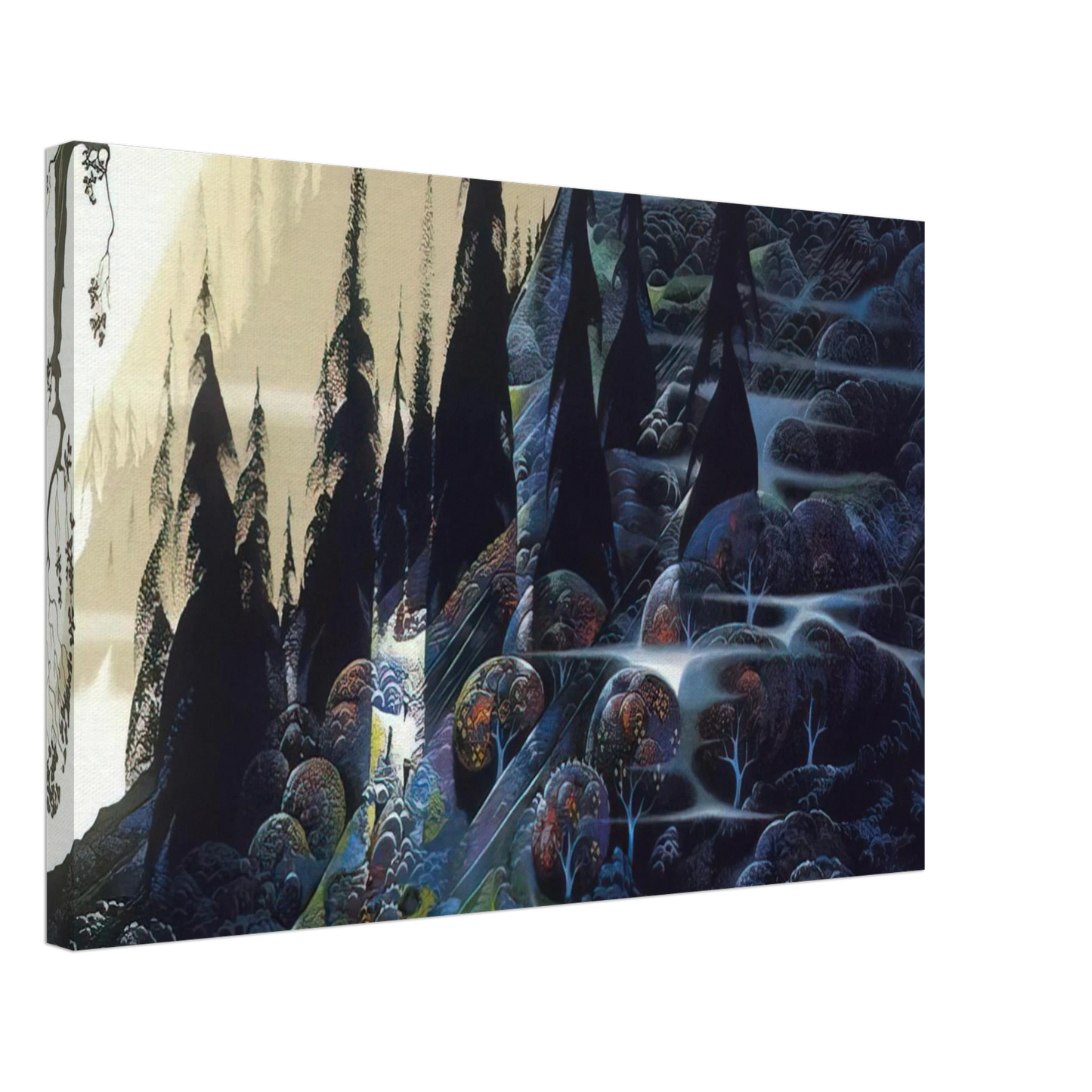 Eyvind Earle - Black Spruce Canvas - 70x100 cm / 28x40 inches-canvas