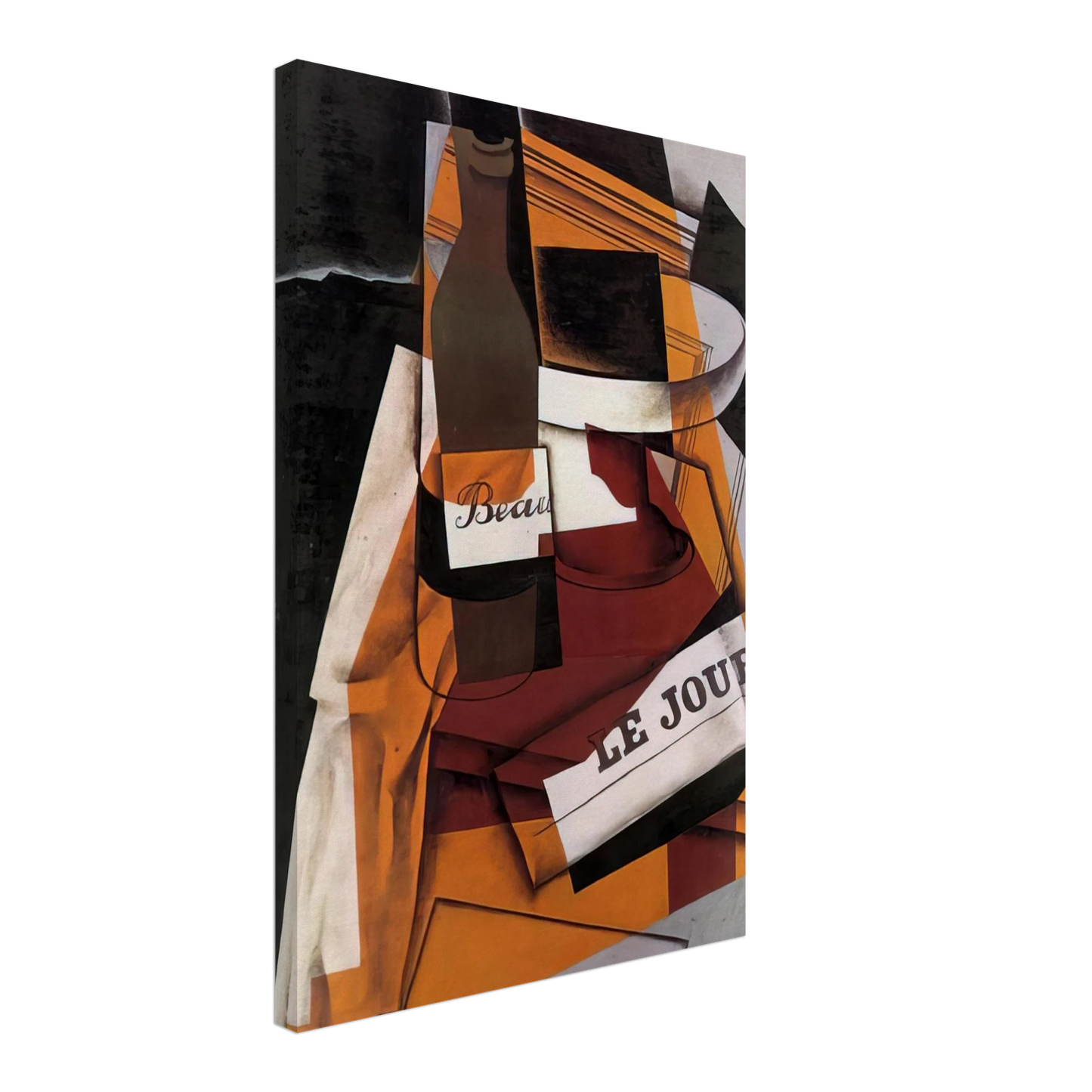 Juan Gris - BOTTLE NEWSPAPER AND FRUIT BOWL 1915 Canvas - 40x60 cm / 16x24 inches-canvas