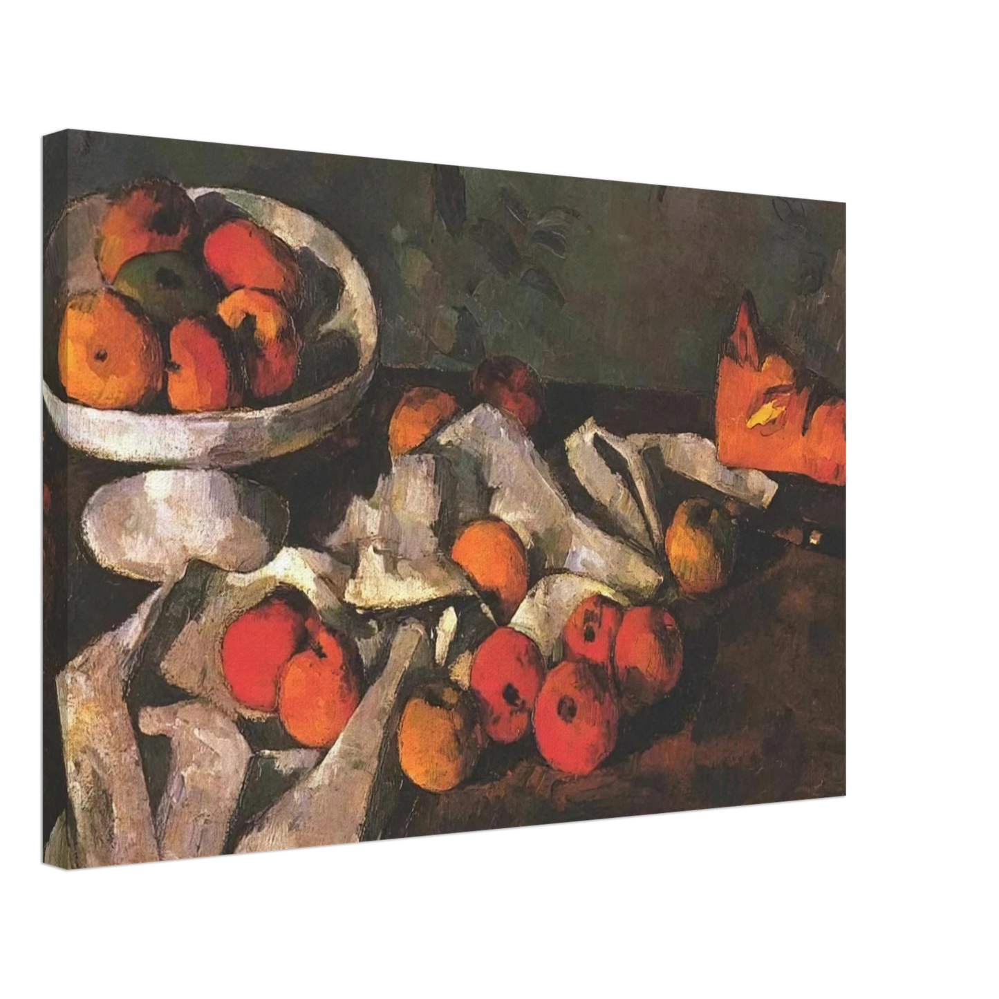 Paul Cezanne - Still life with a fruit dish and apples Canvas - 70x100 cm / 28x40 inches-canvas