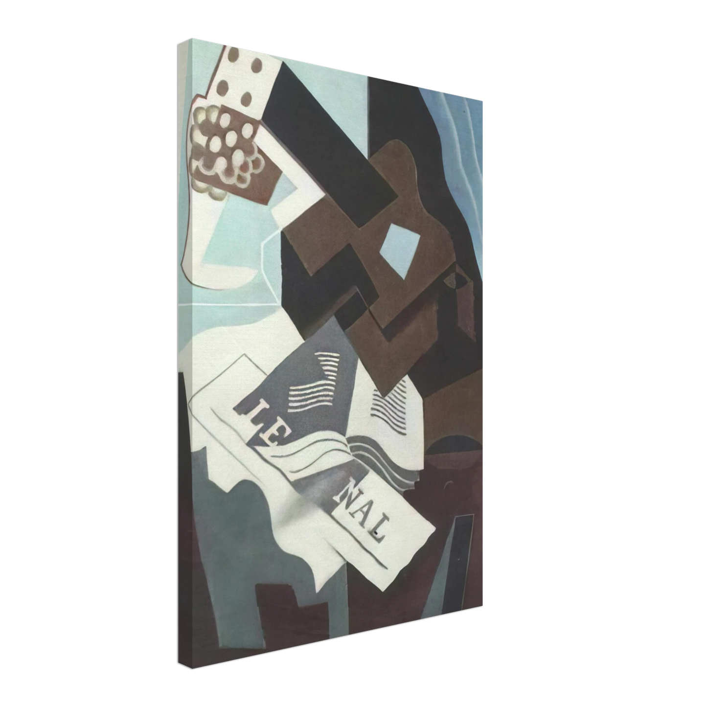 Juan Gris - STILL LIFE WITH GUITAR BOOK AND NEWSPAPER Canvas - 40x60 cm / 16x24 inches-canvas