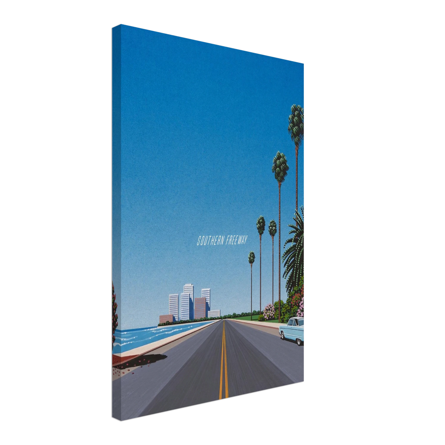Hiroshi Nagai - Southern Freeway Pictured Resort Canvas - 40x60 cm / 16x24 inches-canvas