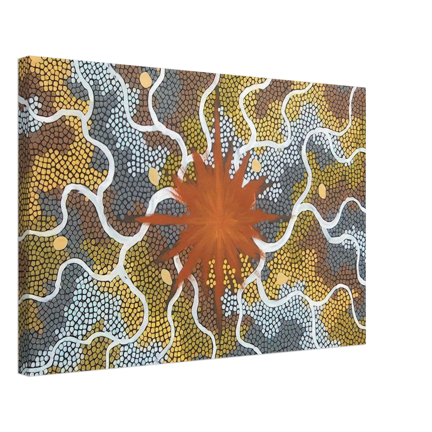 Clifford Possum Tjapaltjarri - Creation, Lightning Dreaming - 1993 Canvas - 40x60 cm / 16x24 inches-canvas