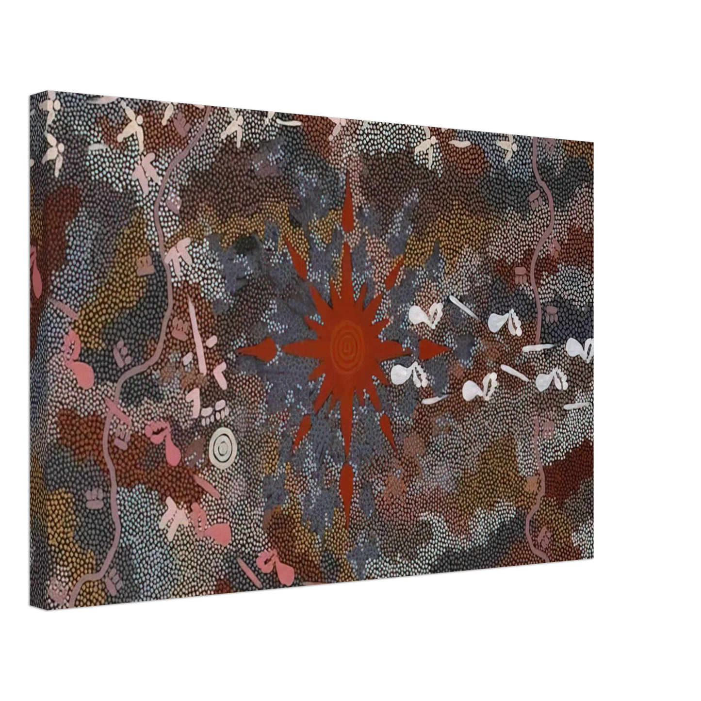 Clifford Possum Tjapaltjarri - Fire Dreaming - 1996 Canvas - 40x60 cm / 16x24 inches-canvas