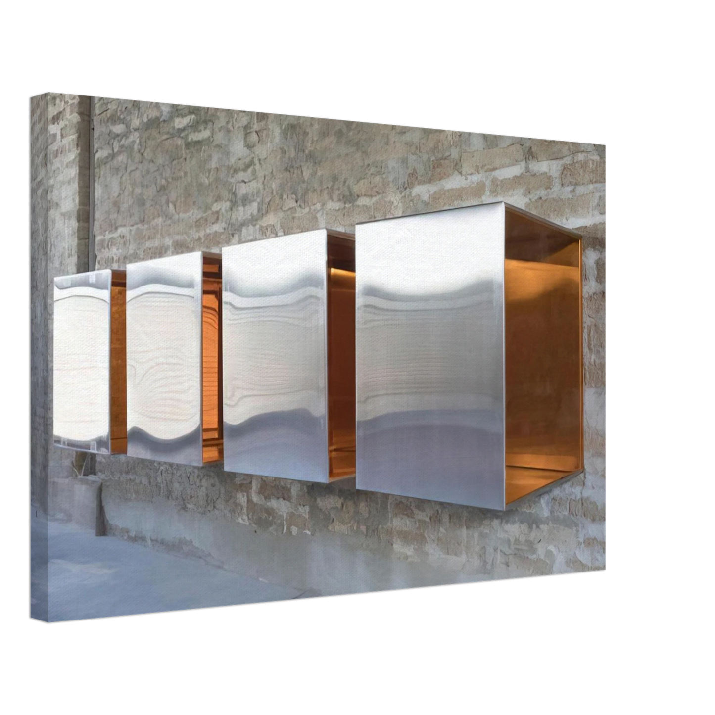 Donald Judd - Untitled First Multi-Unit Work - 1966 Canvas - 40x60 cm / 16x24 inches-canvas