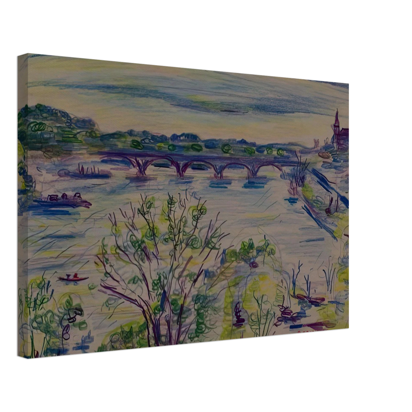 Ivan Albright - VIEW FROM ROOM 603 WATERGATE WASHINGTON D C 1974 Canvas - 40x60 cm / 16x24 inches-canvas