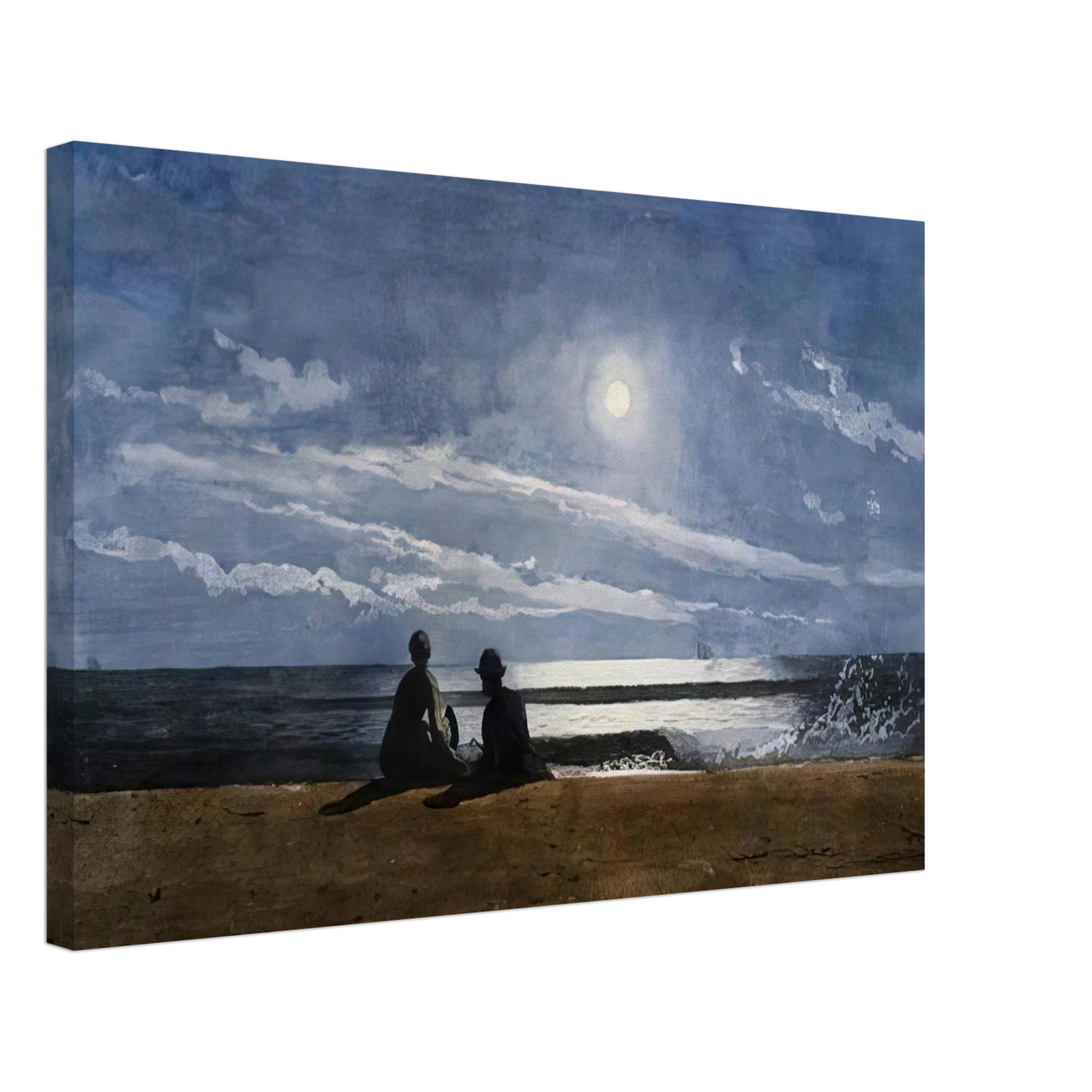 Winslow Homer - MOONLIGHT Canvas - 40x60 cm / 16x24 inches-canvas